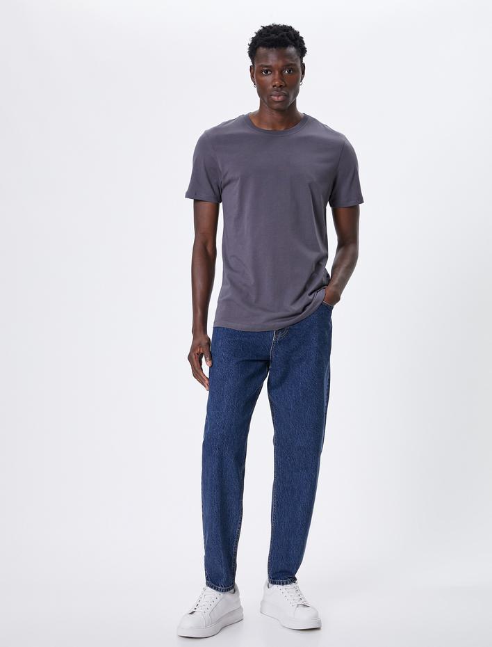  Basic Tişört Slim Fit Bisiklet Yaka Kısa Kollu