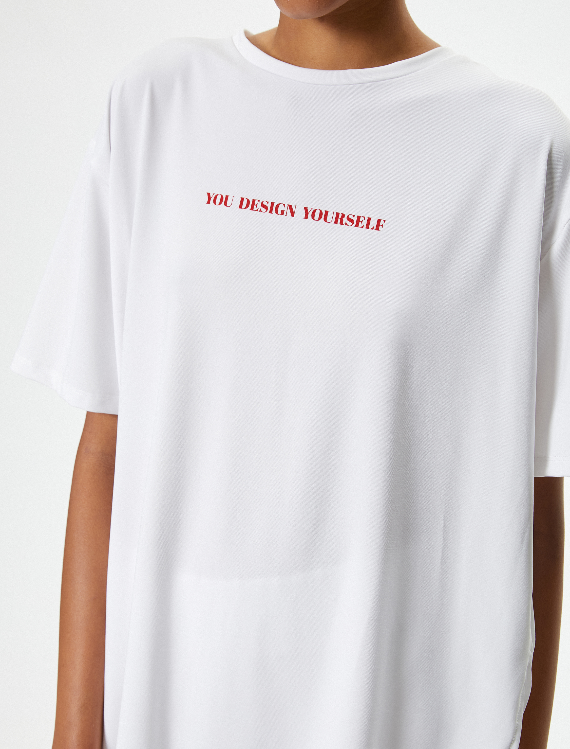   Oversize Arkası Baskılı Kısa Kollu Spor Tişört