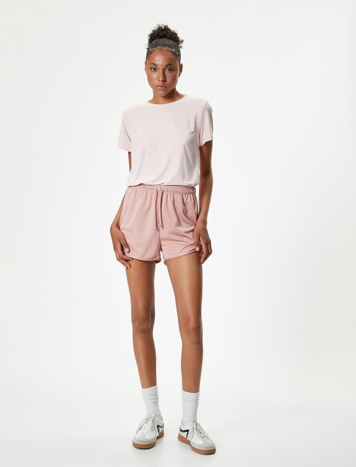  Spor Tişört Sırt Detaylı Oversize Bisiklet Yaka Kısa Kollu