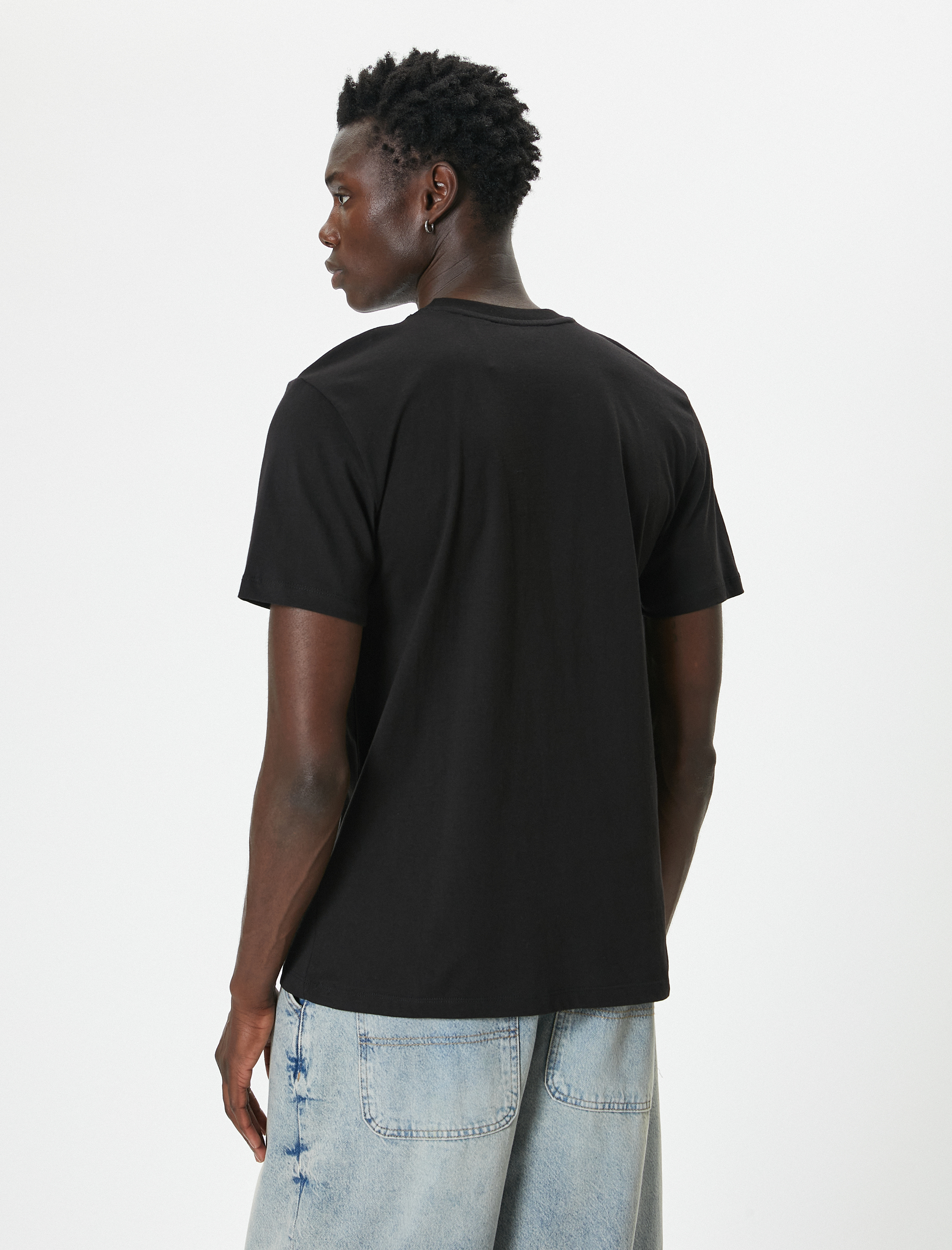   Basic Tişört Slim Fit Bisiklet Yaka Kısa Kollu Pamuklu