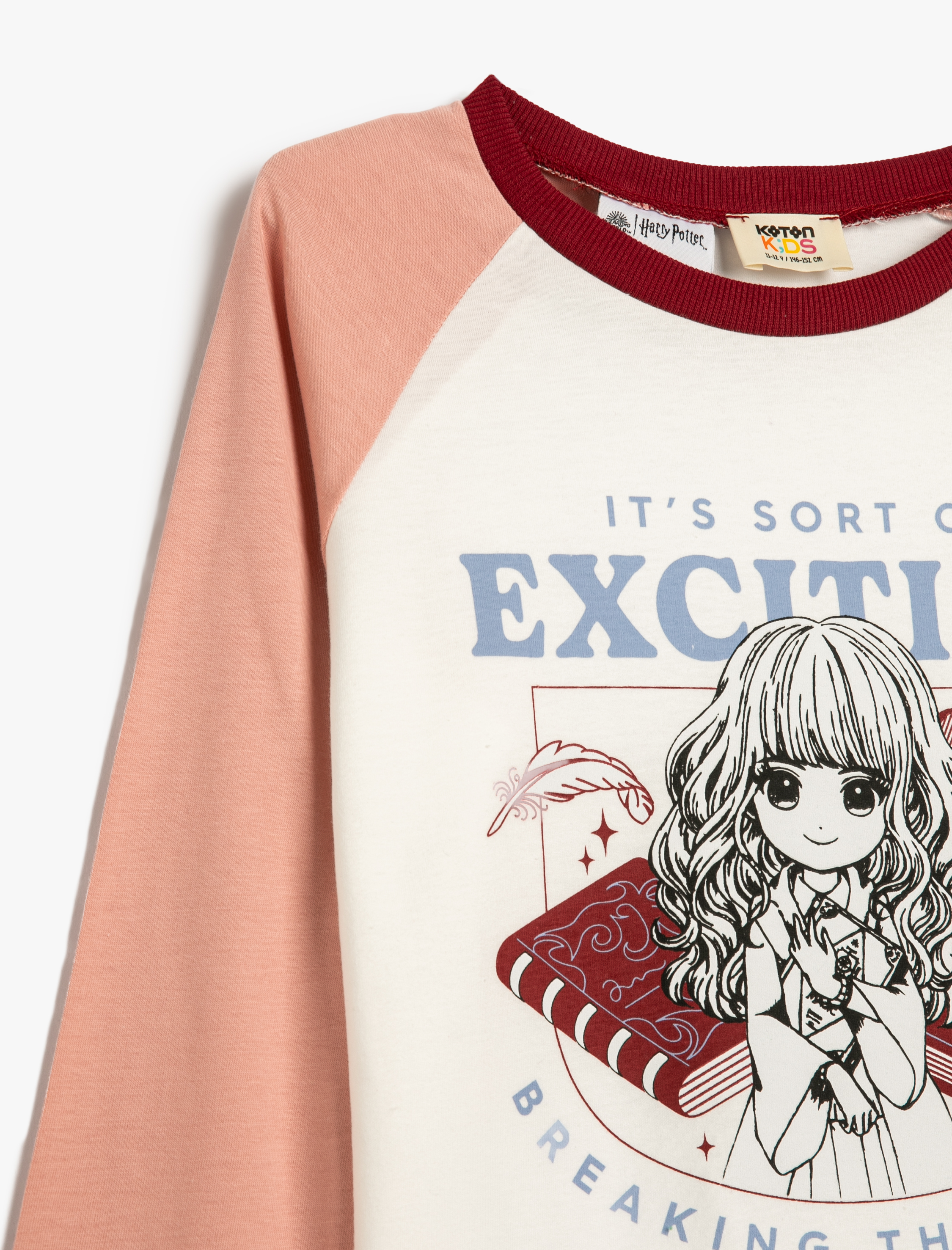  Kız Çocuk Harry Potter Tişört Lisanslı Uzun Kollu Bisiklet Yaka Pamuklu