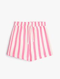 Şort Beli Bağlamalı Pamuklu