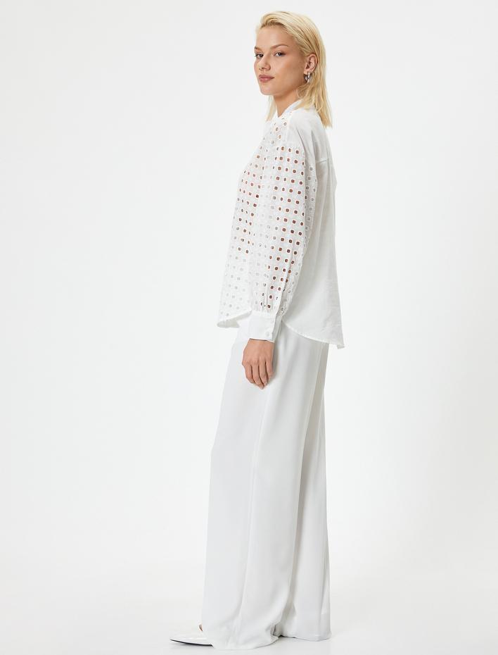  Fisto Gömlek Uzun Kollu Düğmeli Hakim Yaka