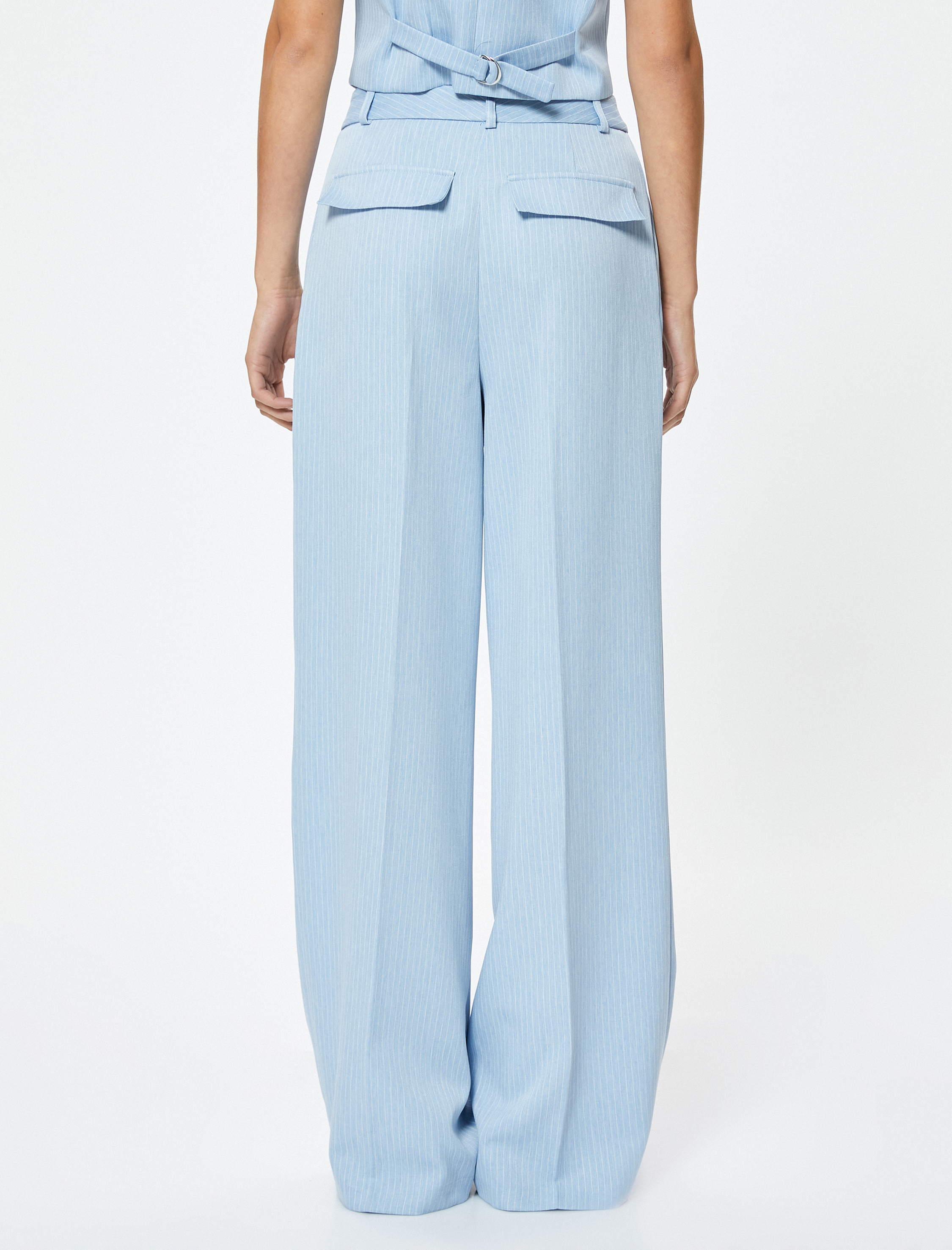   Geniş Paça Kumaş Pantolon Cepli