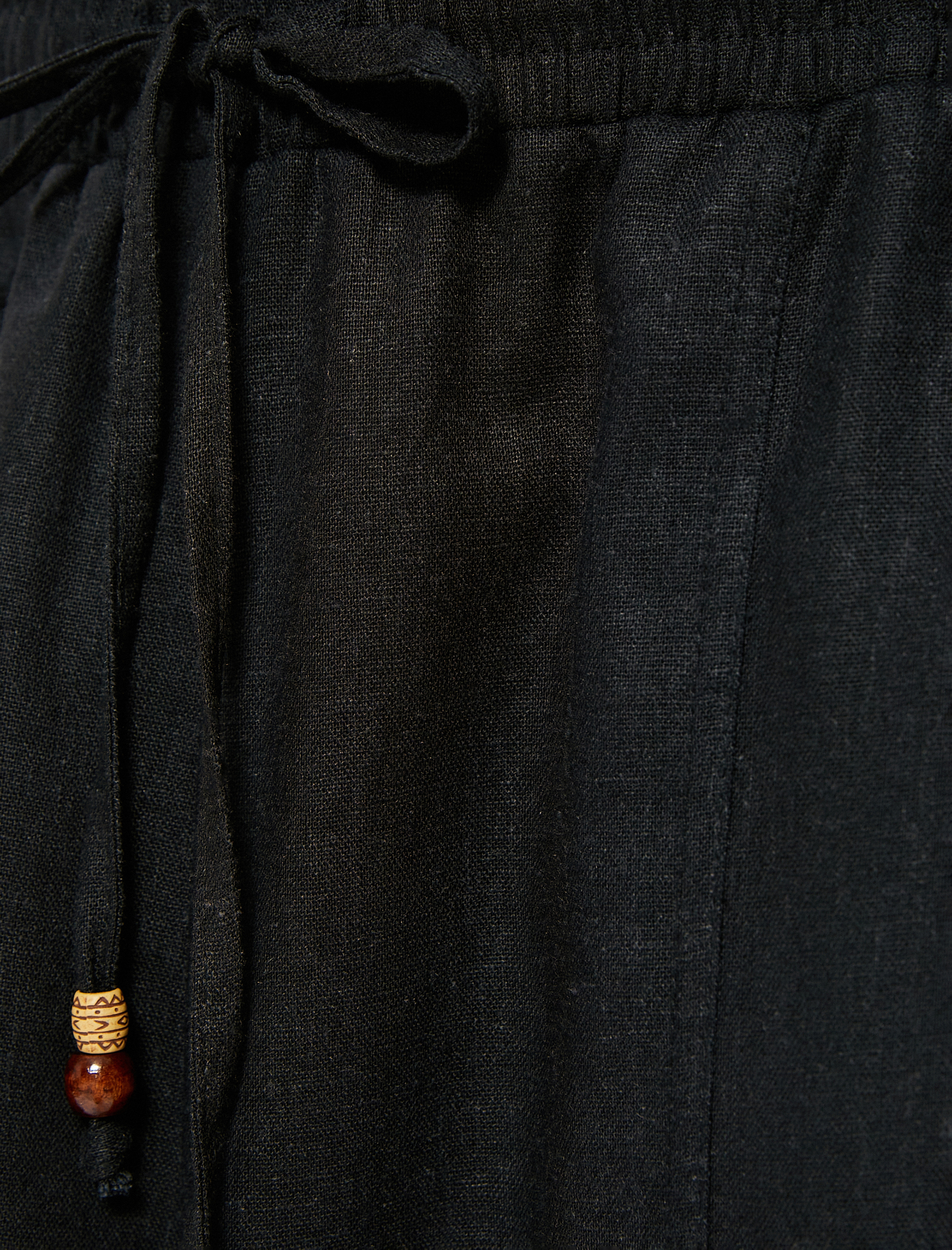   Keten Pantolon Astarlı Cepli Beli Bağlamalı