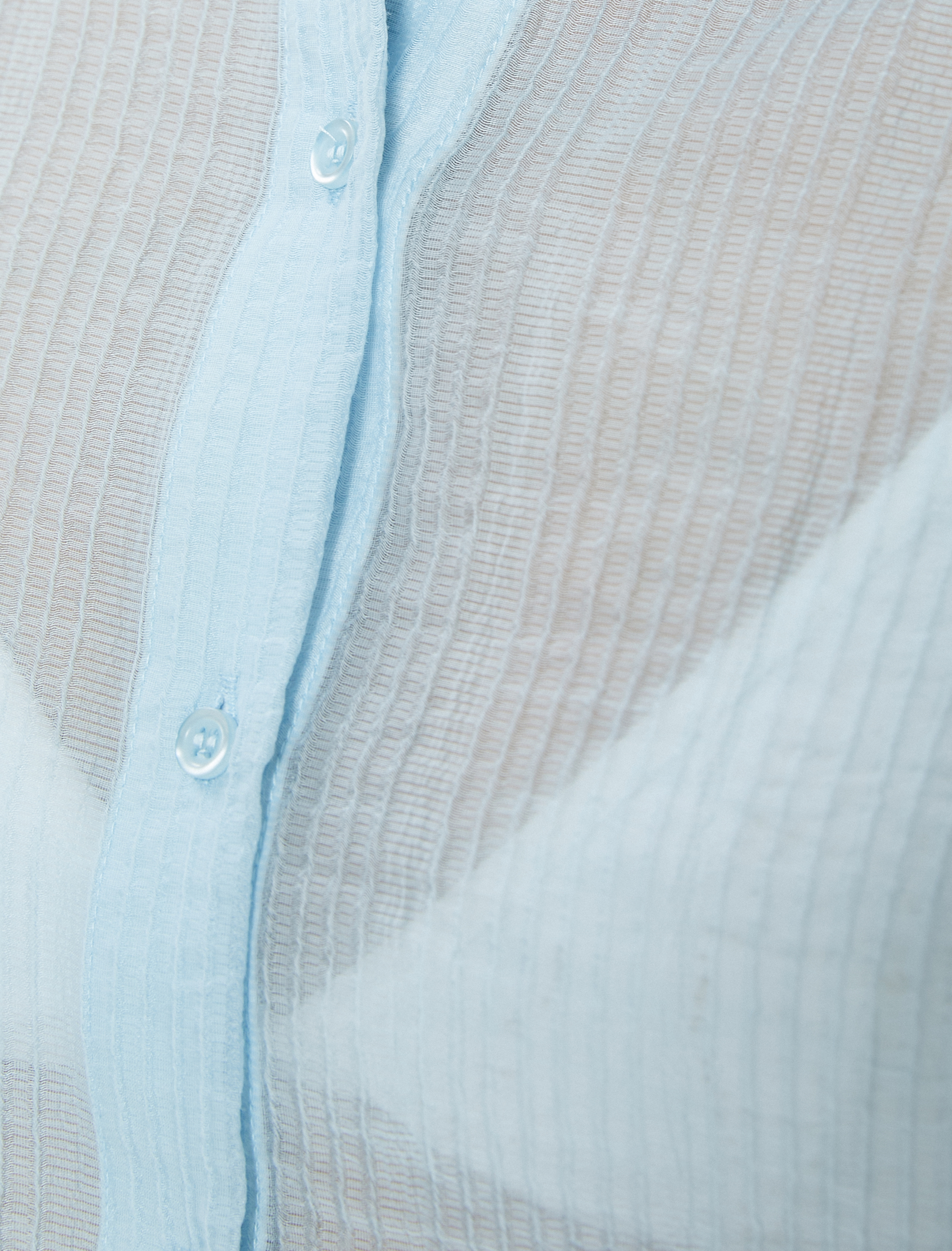   Balon Kol Gömlek Yarı Transparan 3/4 Kol Dokulu