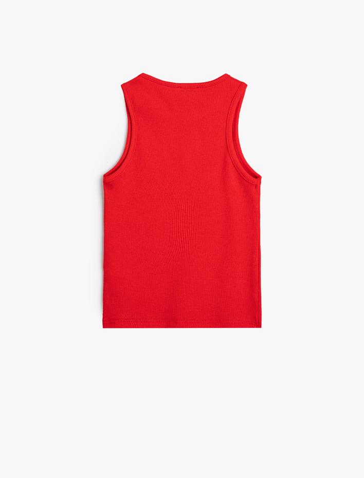 Kız Çocuk Atlet Fiyonk Baskılı Kolsuz Kalın Askılı Bisiklet Yaka