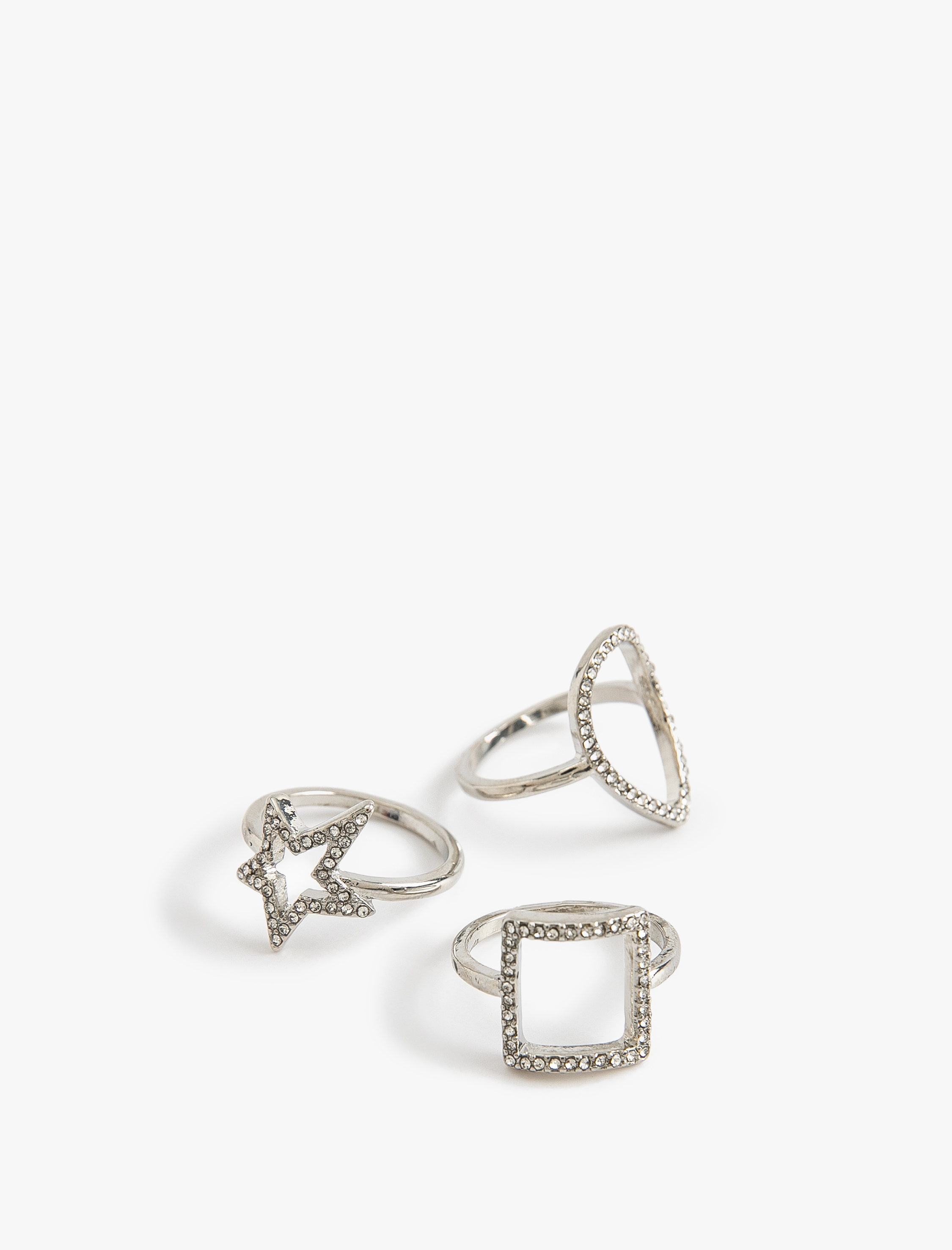  Kadın Yüzük Seti 3'lü Geometrik