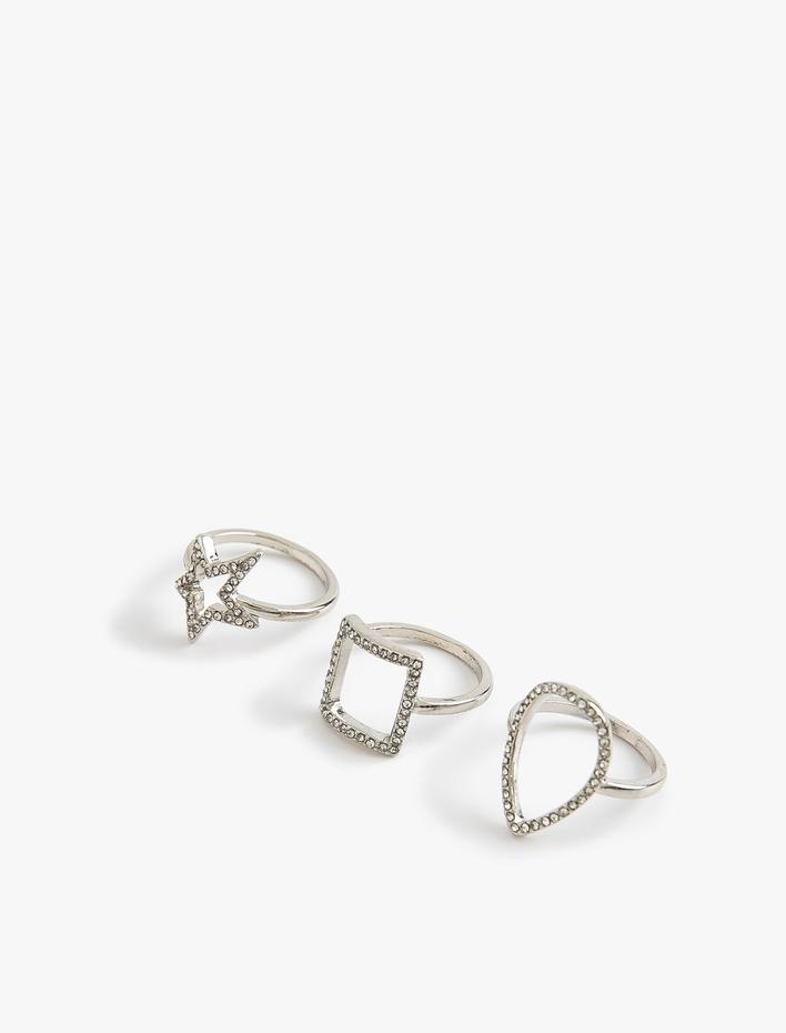 Kadın Yüzük Seti 3'lü Geometrik