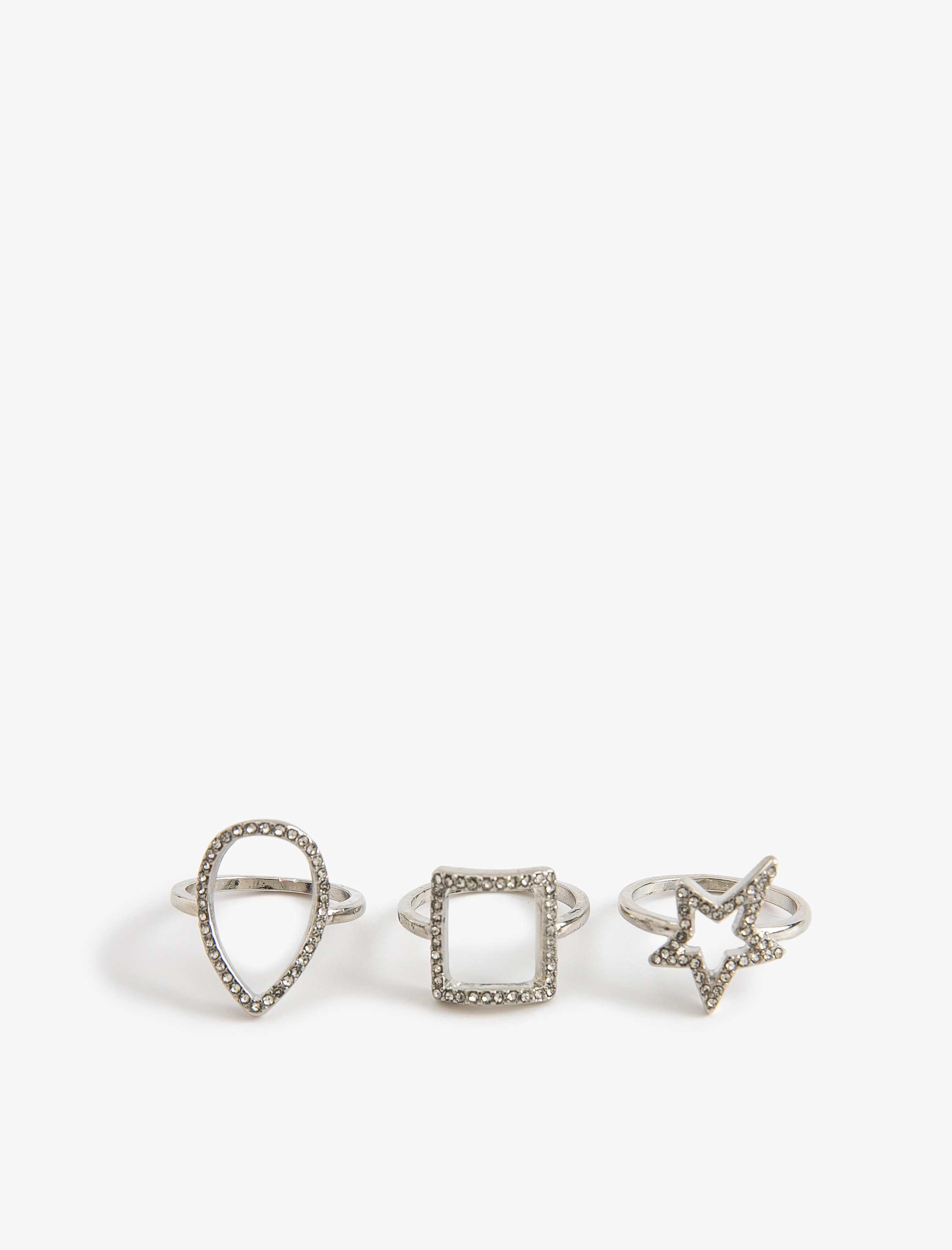  Kadın Yüzük Seti 3'lü Geometrik