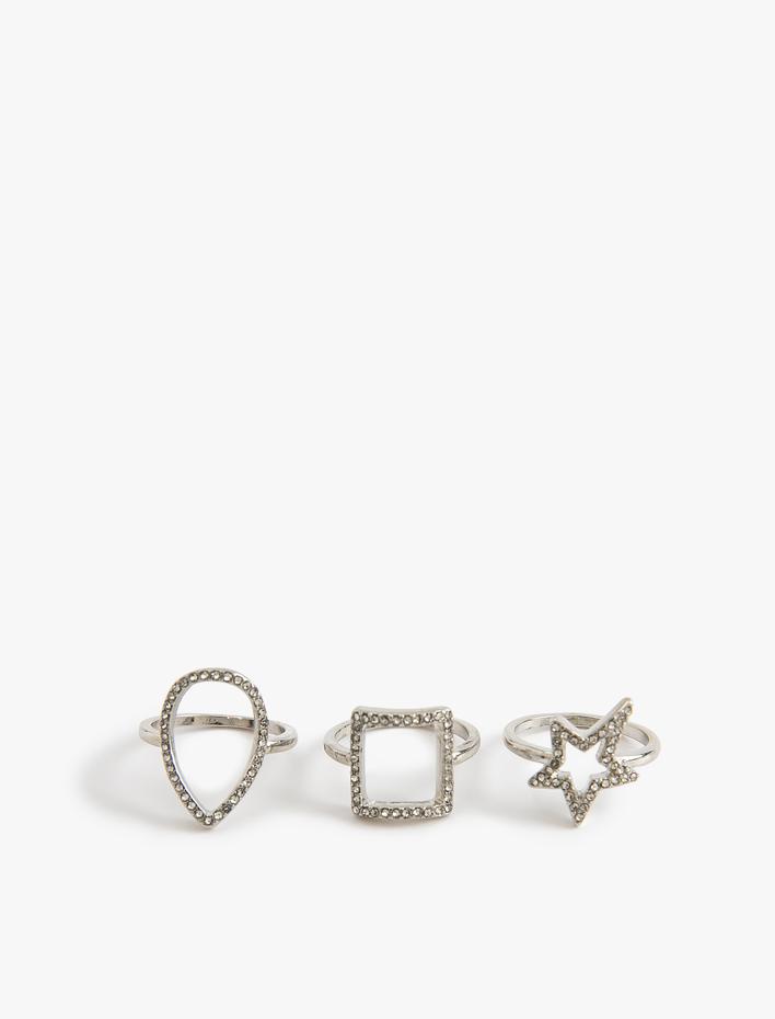 Kadın Yüzük Seti 3'lü Geometrik