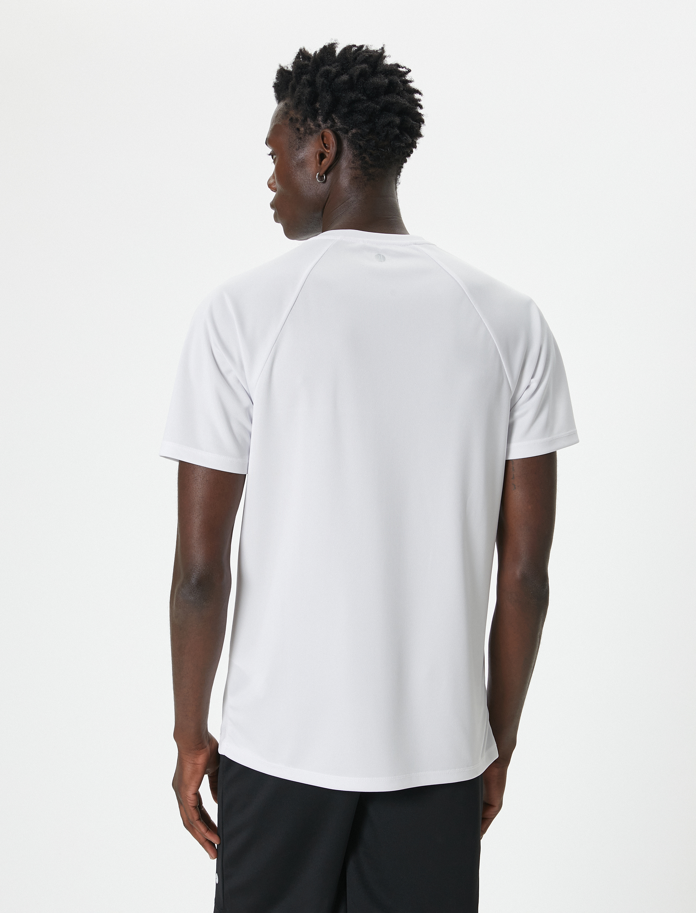   Slogan Baskılı Kısa Kollu Bisiklet Yaka Spor Tişört