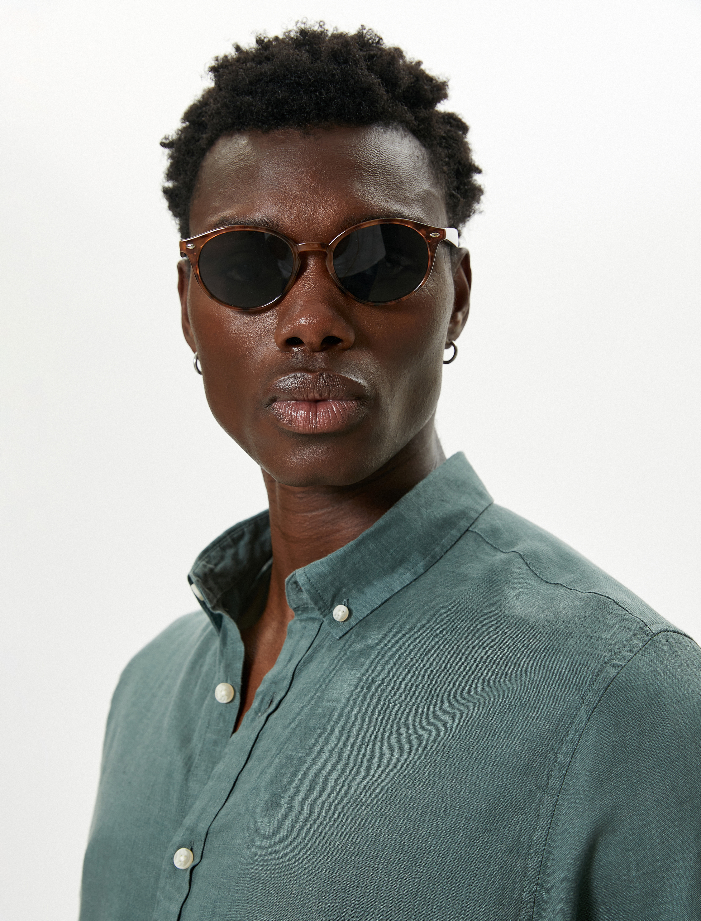   Keten Gömlek Klasik Yaka Uzun Kollu Düğmeli Regular Fit