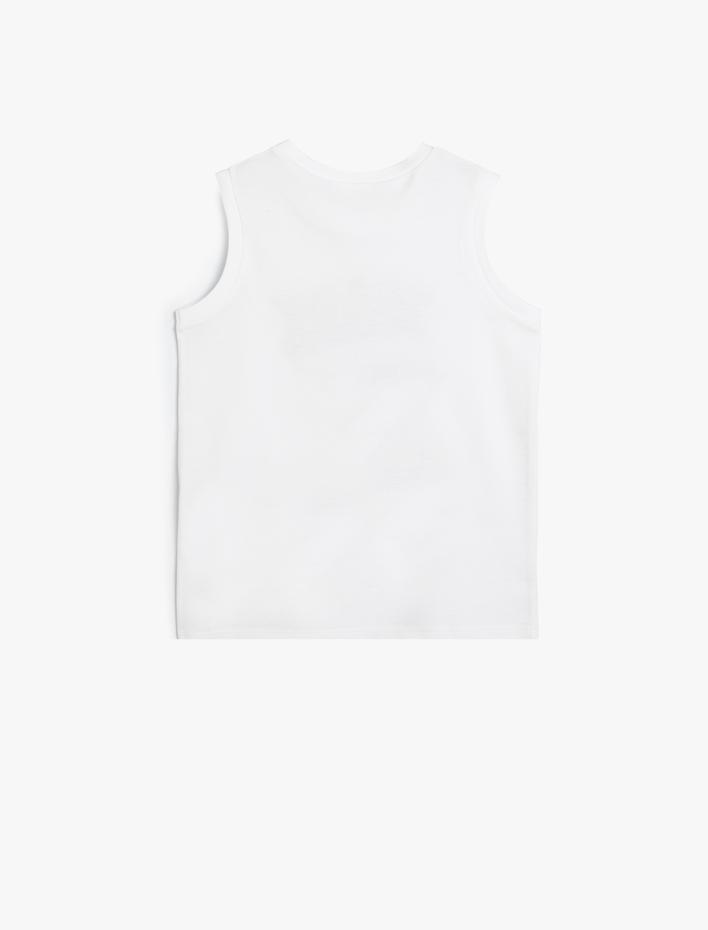 Erkek Çocuk Atlet Köpek Balığı Baskılı Kolsuz Pamuklu