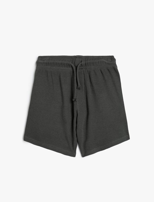 Basic Şort Beli Bağlamalı Pamuklu_0
