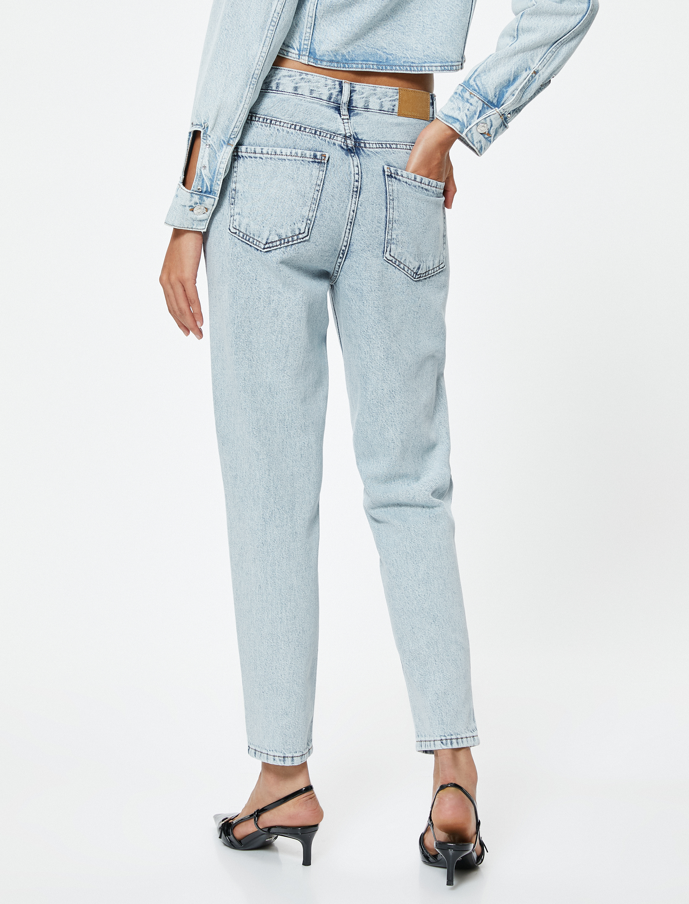 Yüksek Bel Kot Pantolon Crop Düz Paça - Mom Jean