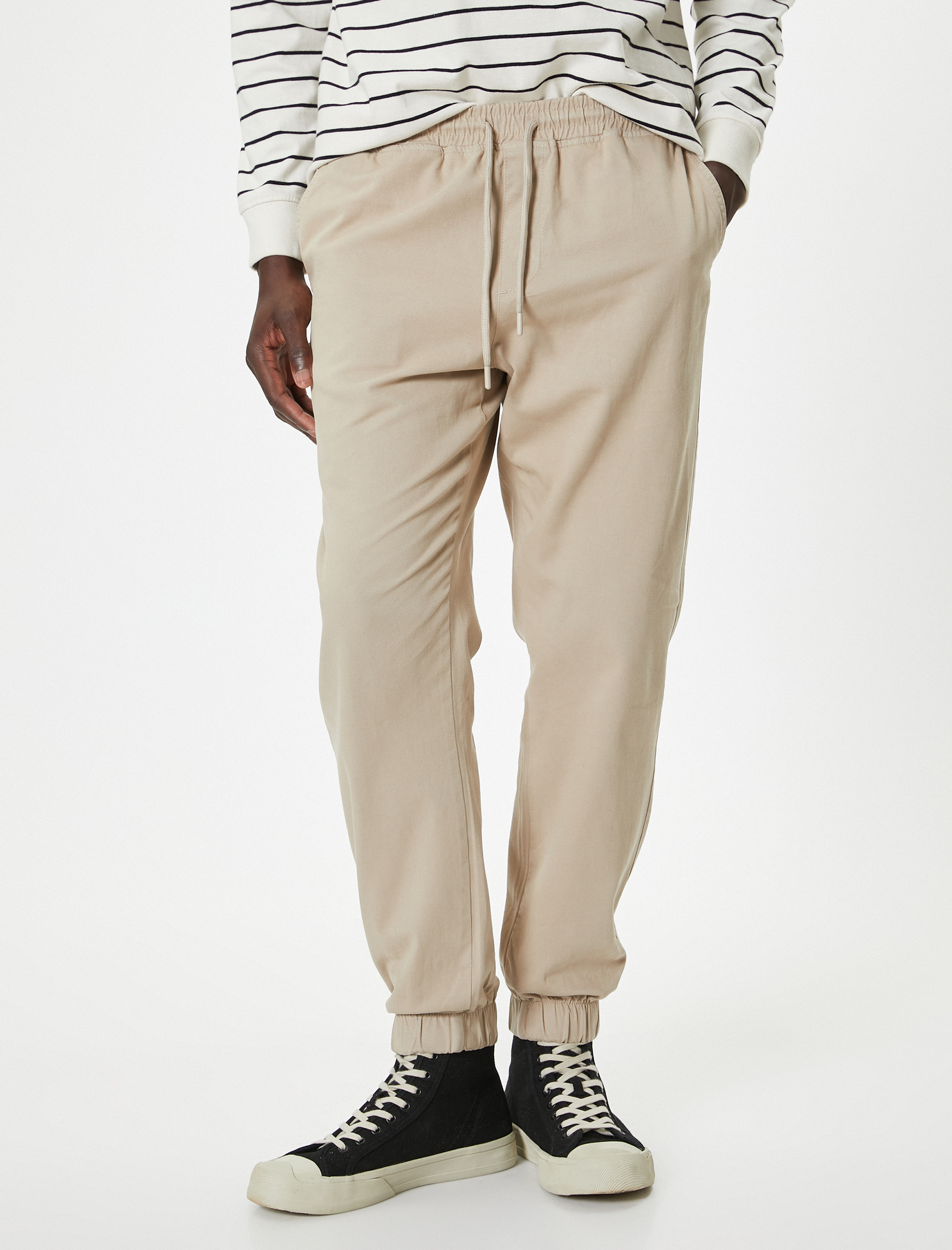 Jogger Pantolon Beli Bağcıklı Cep Detaylı Pamuklu