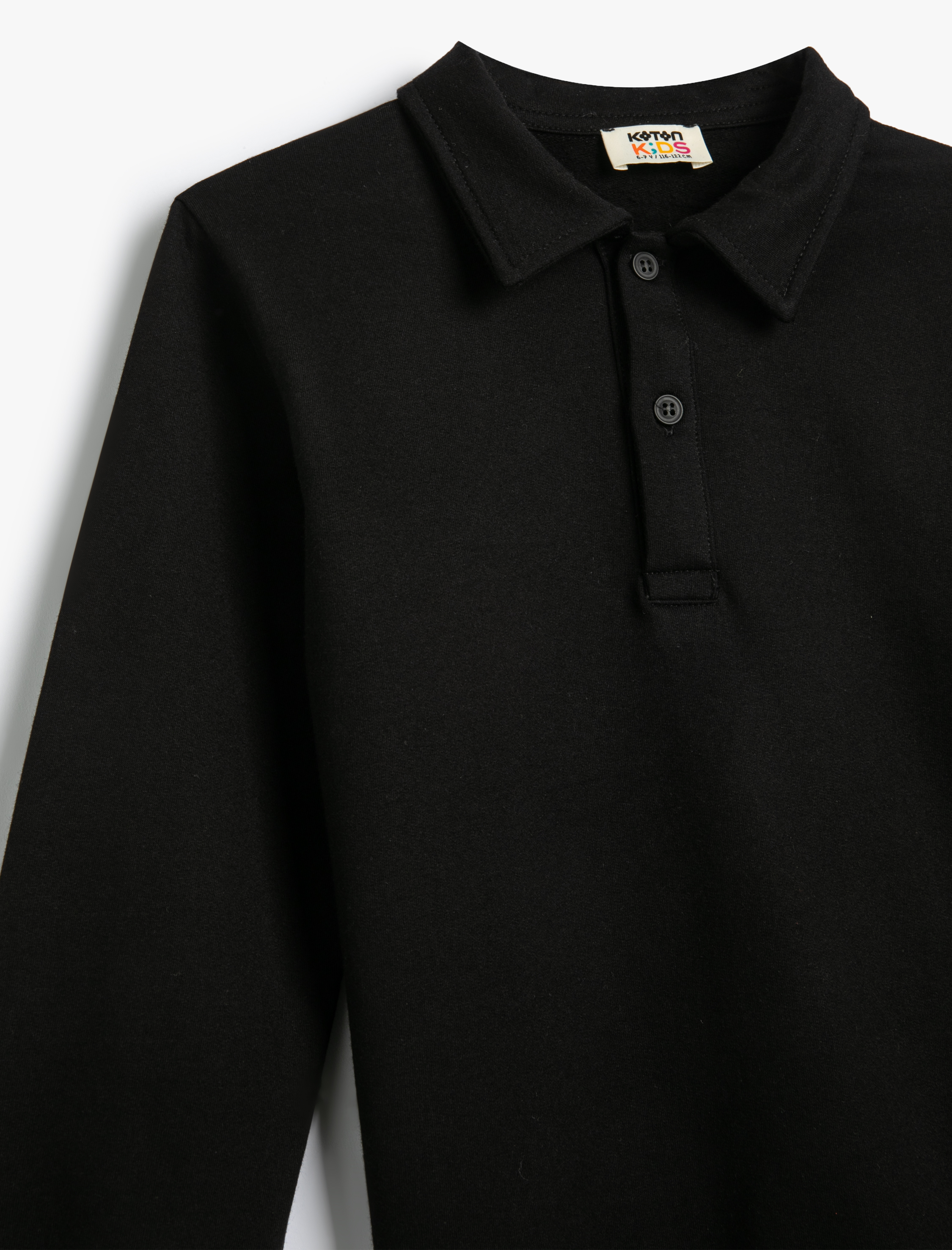  Erkek Çocuk Uzun Kollu Pamuklu Şardonlu Polo Yaka Sweatshirt