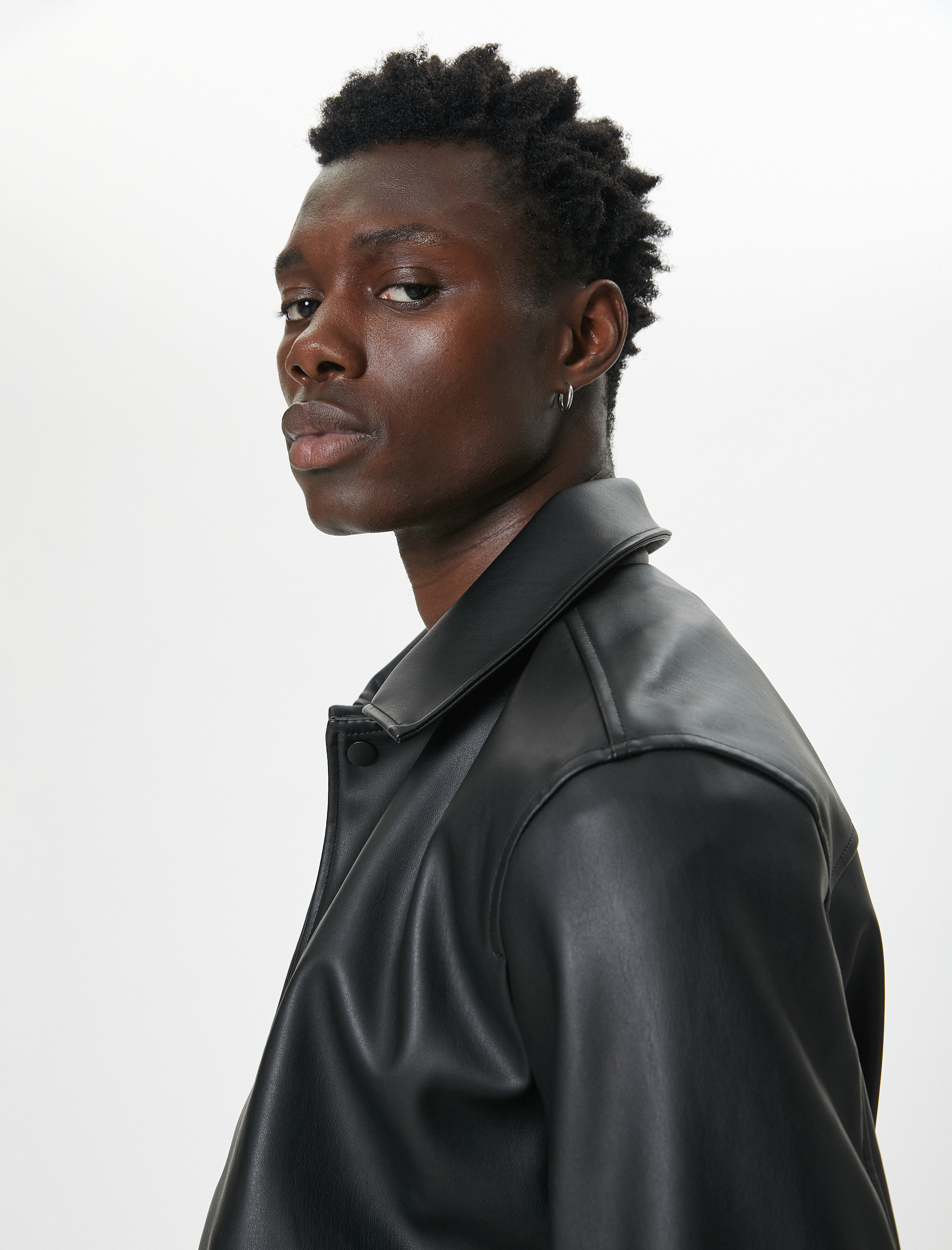   Suni Deri Ceket Slim Fit Cepli Düğme Detaylı