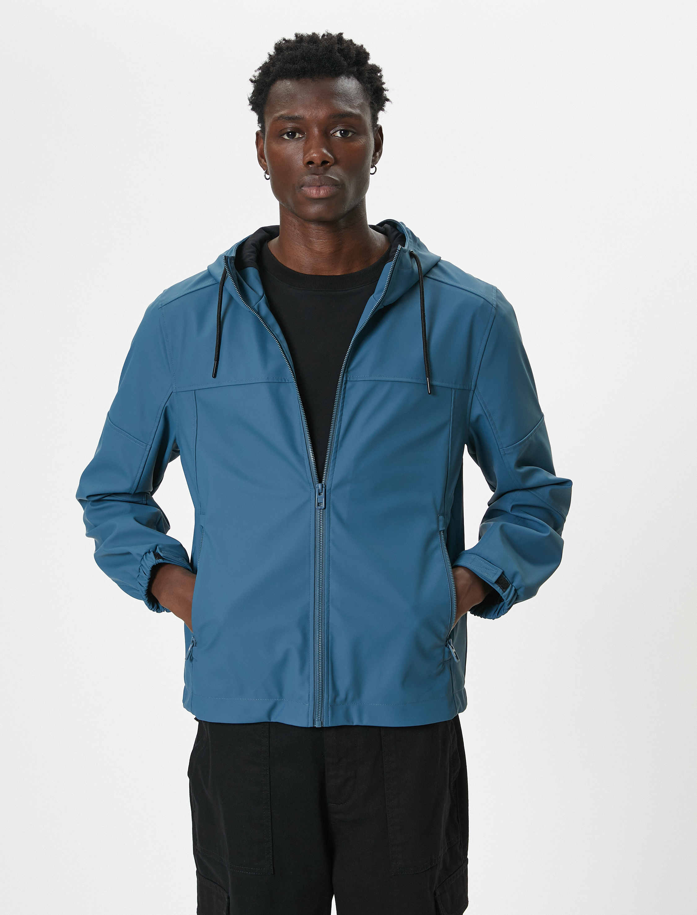   Mevsimlik Ceket Slim Fit Kapşonlu Fermuarlı