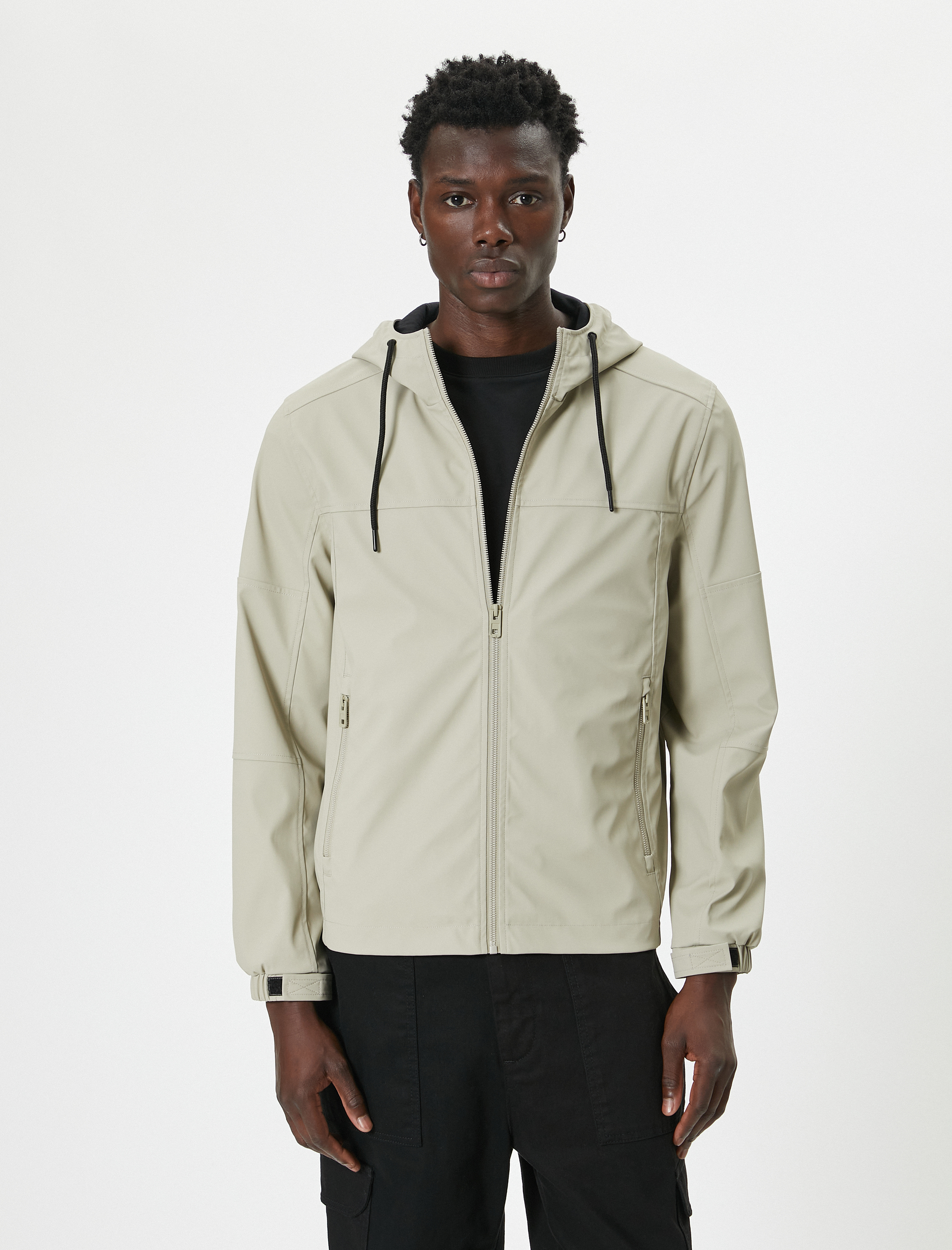   Mevsimlik Ceket Slim Fit Kapşonlu Fermuarlı