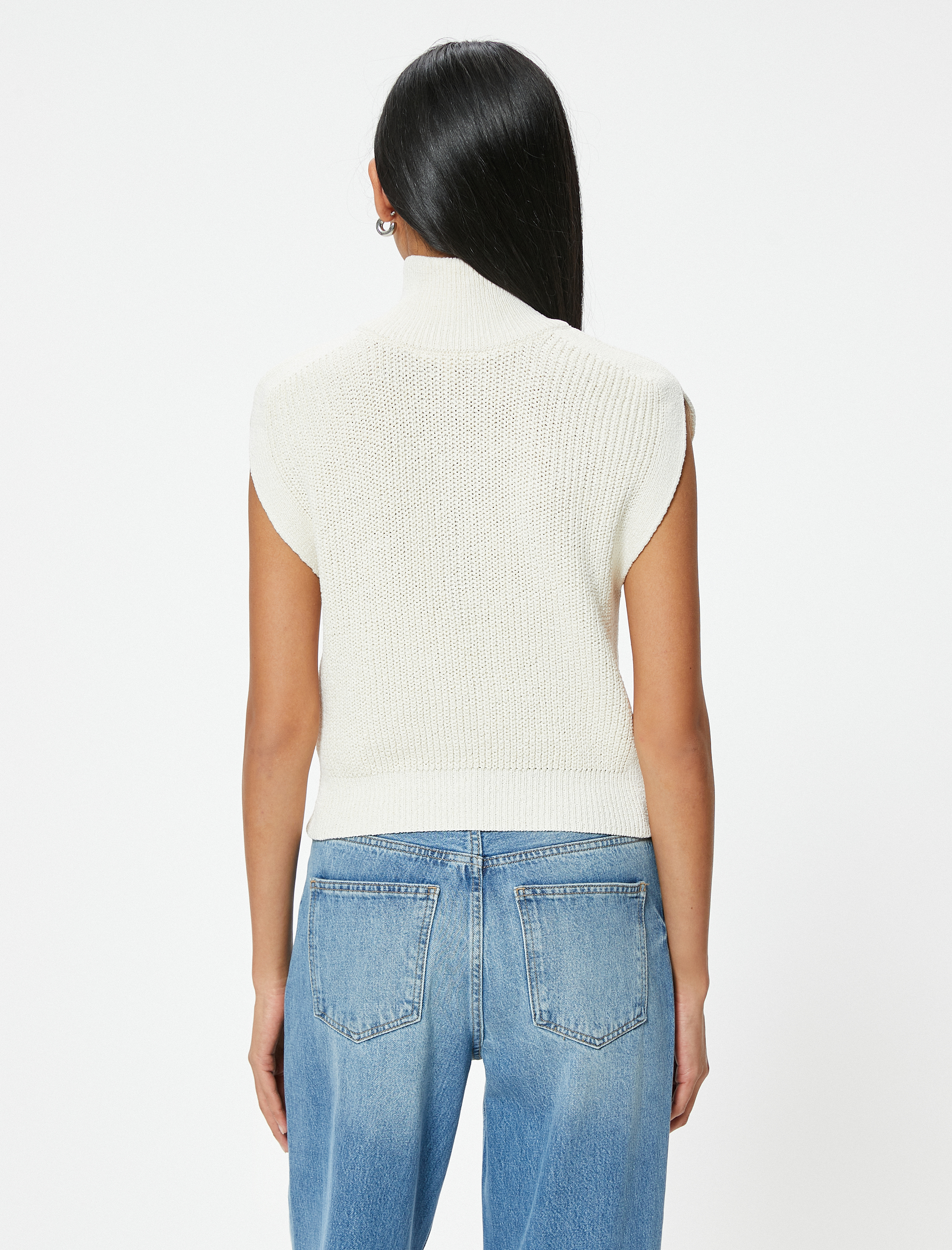   Fermuarlı Süveter Dik Yaka