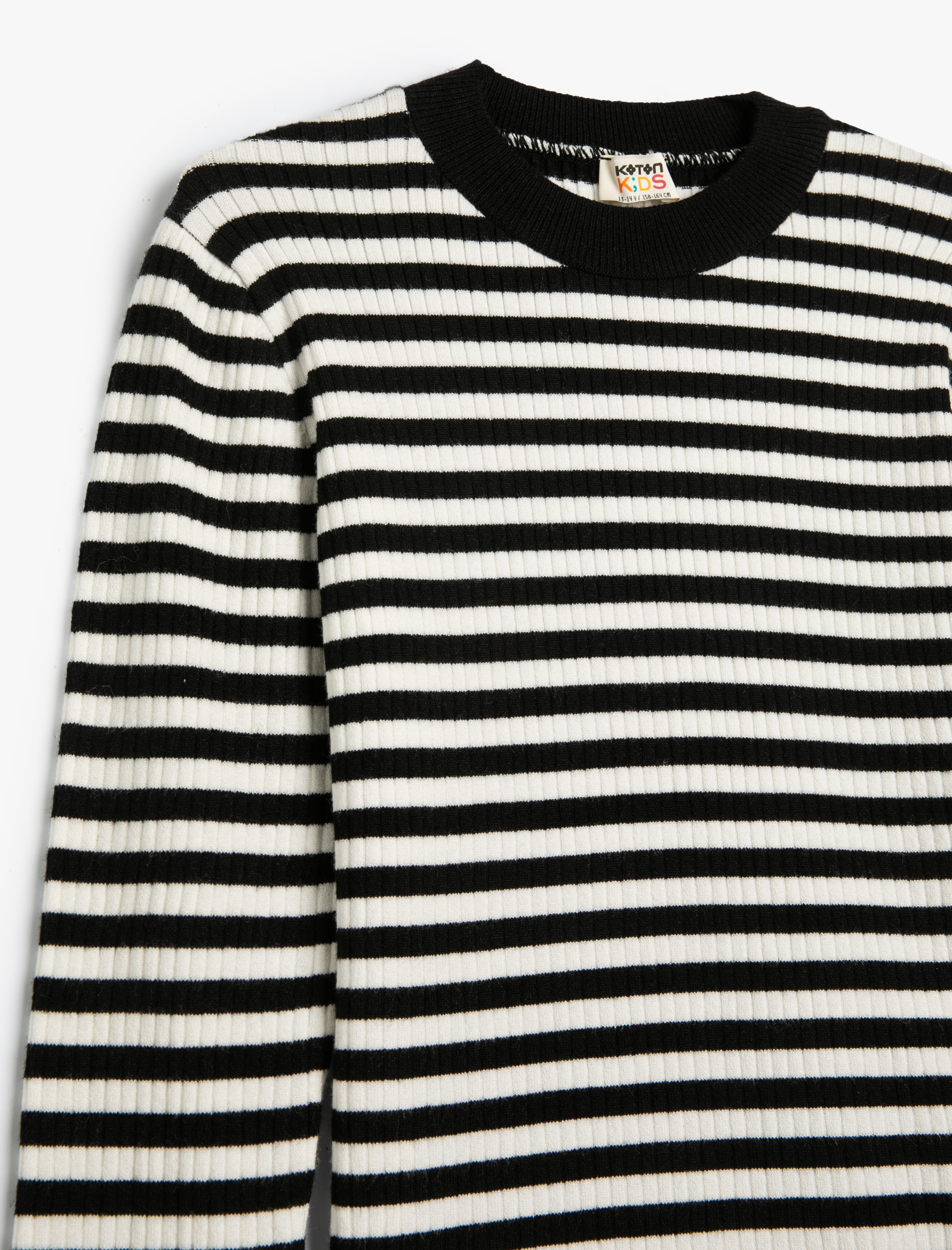  Kız Çocuk Kazak Uzun Kollu Bisiklet Yaka Ribanalı Viskoz Karışımlı