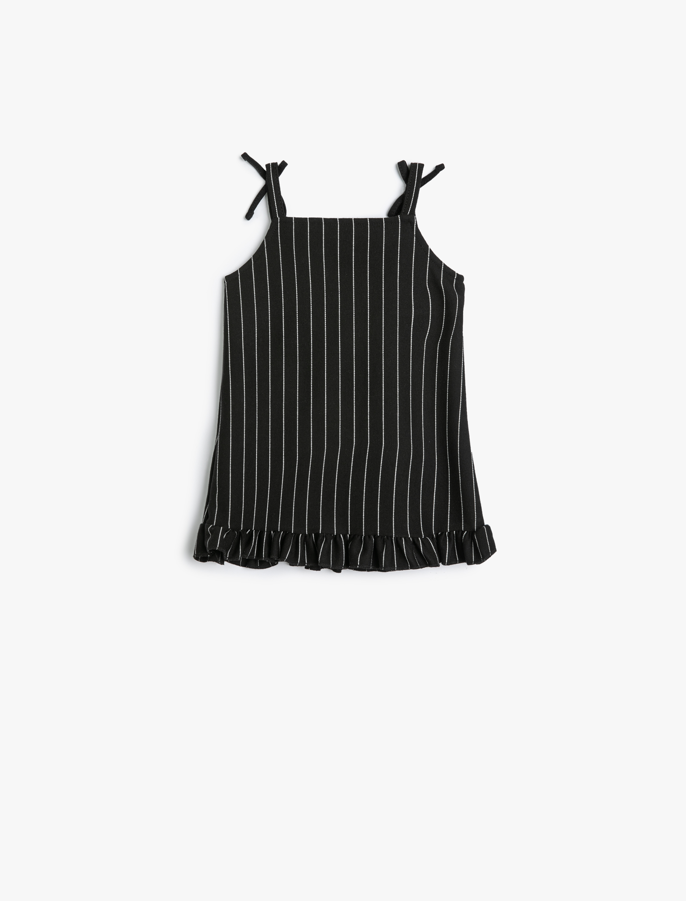  Kız Bebek Askılı Tavşan Aplikeli Cep Detaylı Elbise