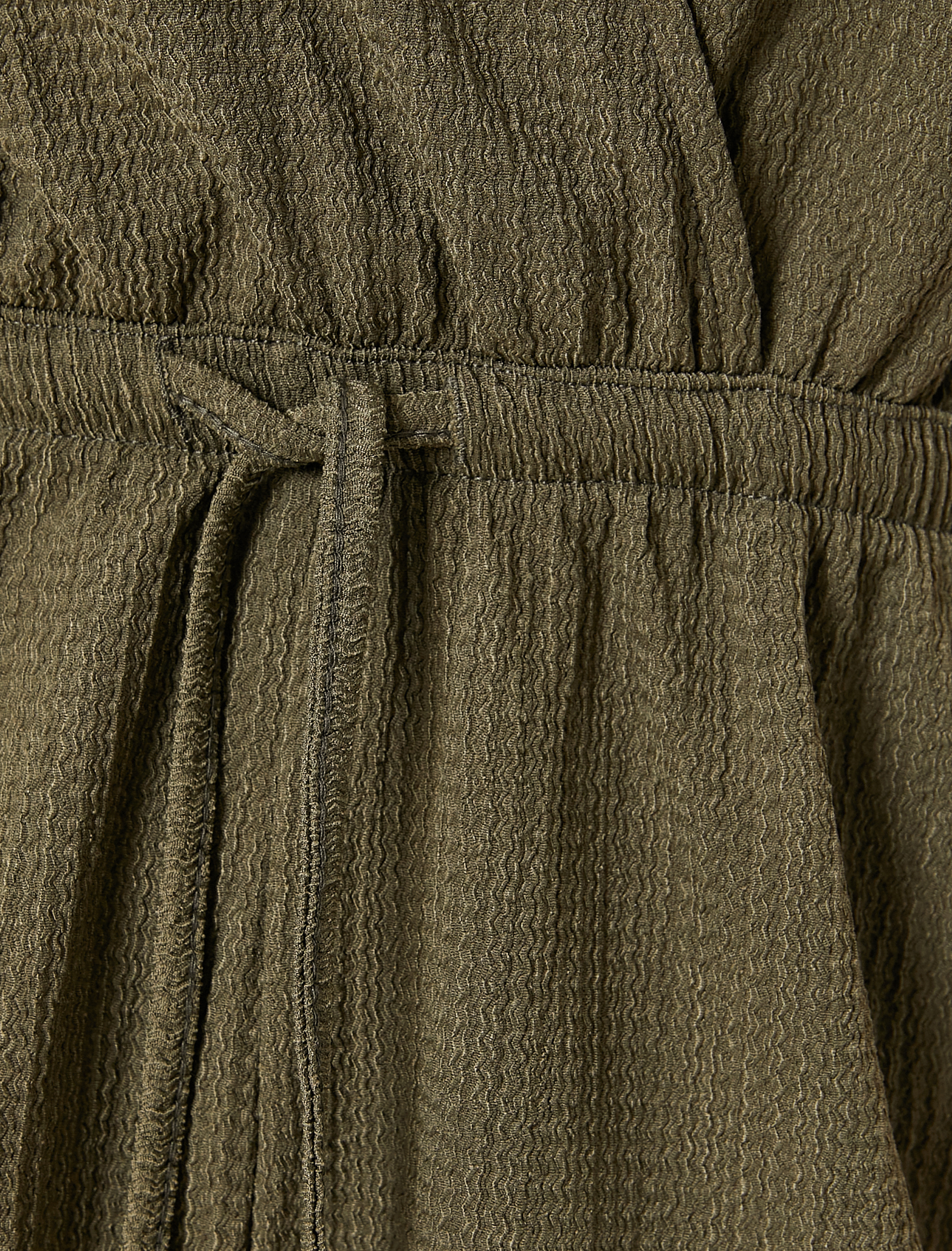   Mini Kruvaze Şort Tulum Dokulu Kısa Kollu Beli Bağlamalı