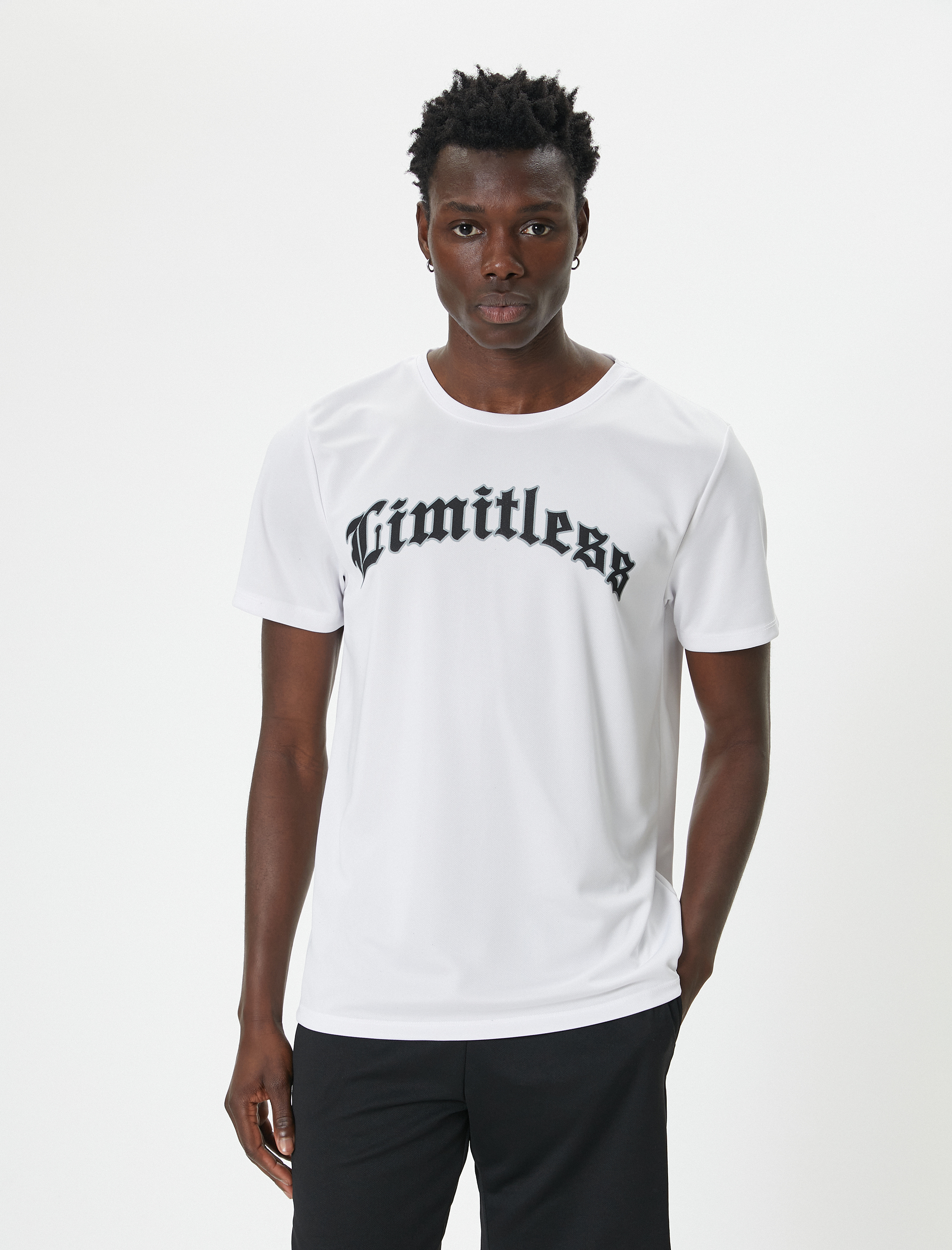   Spor Tişört Slogan Baskılı Kısa Kollu Bisiklet Yaka