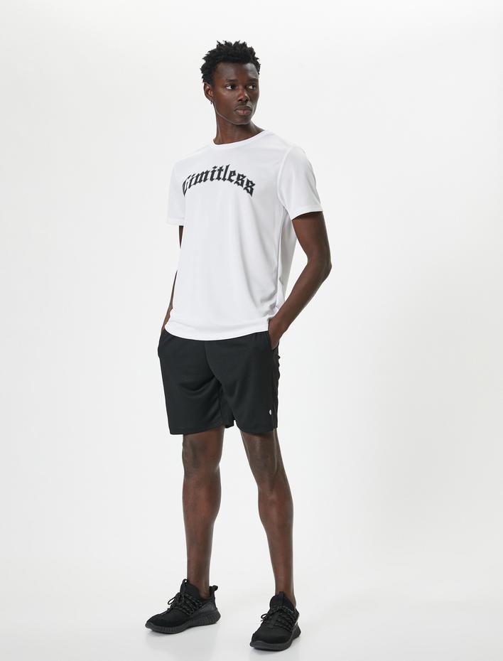  Spor Tişört Slogan Baskılı Kısa Kollu Bisiklet Yaka