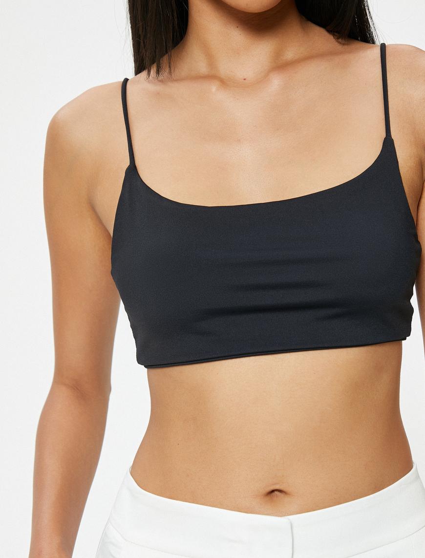   Basic İnce Askılı Crop Atlet Slim Fit