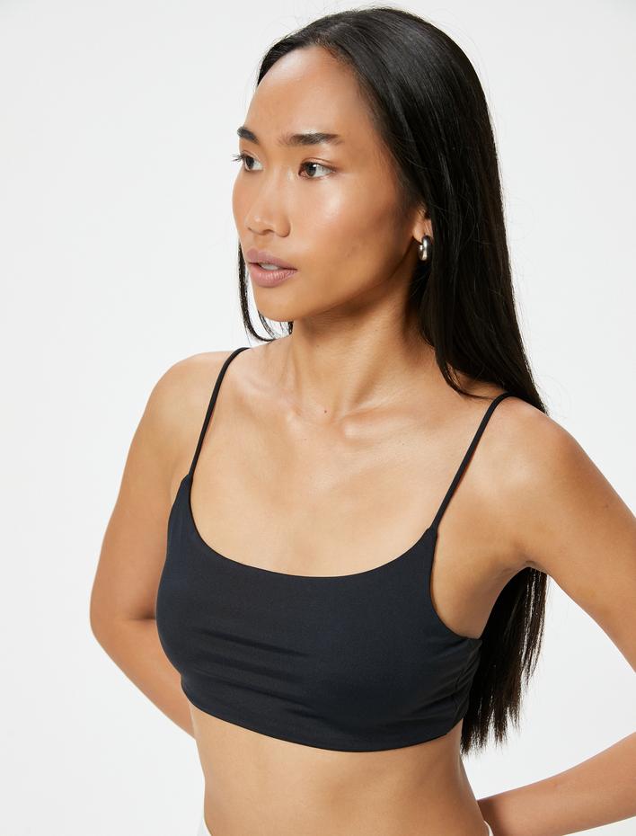  Basic İnce Askılı Crop Atlet Slim Fit