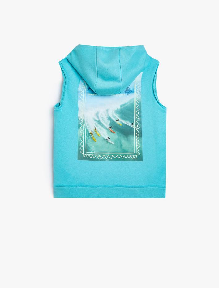 Erkek Çocuk Kapşonlu Atlet Mevsimlik Baskı Detaylı