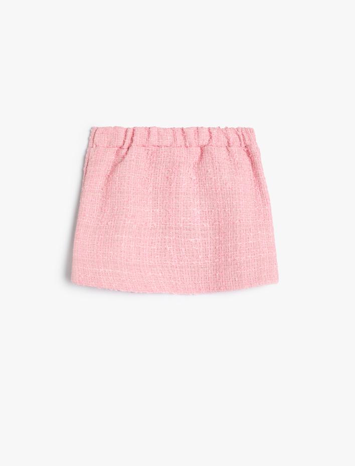 Kız Bebek Tüvit Etek İnci Düğmeli Cep Detaylı