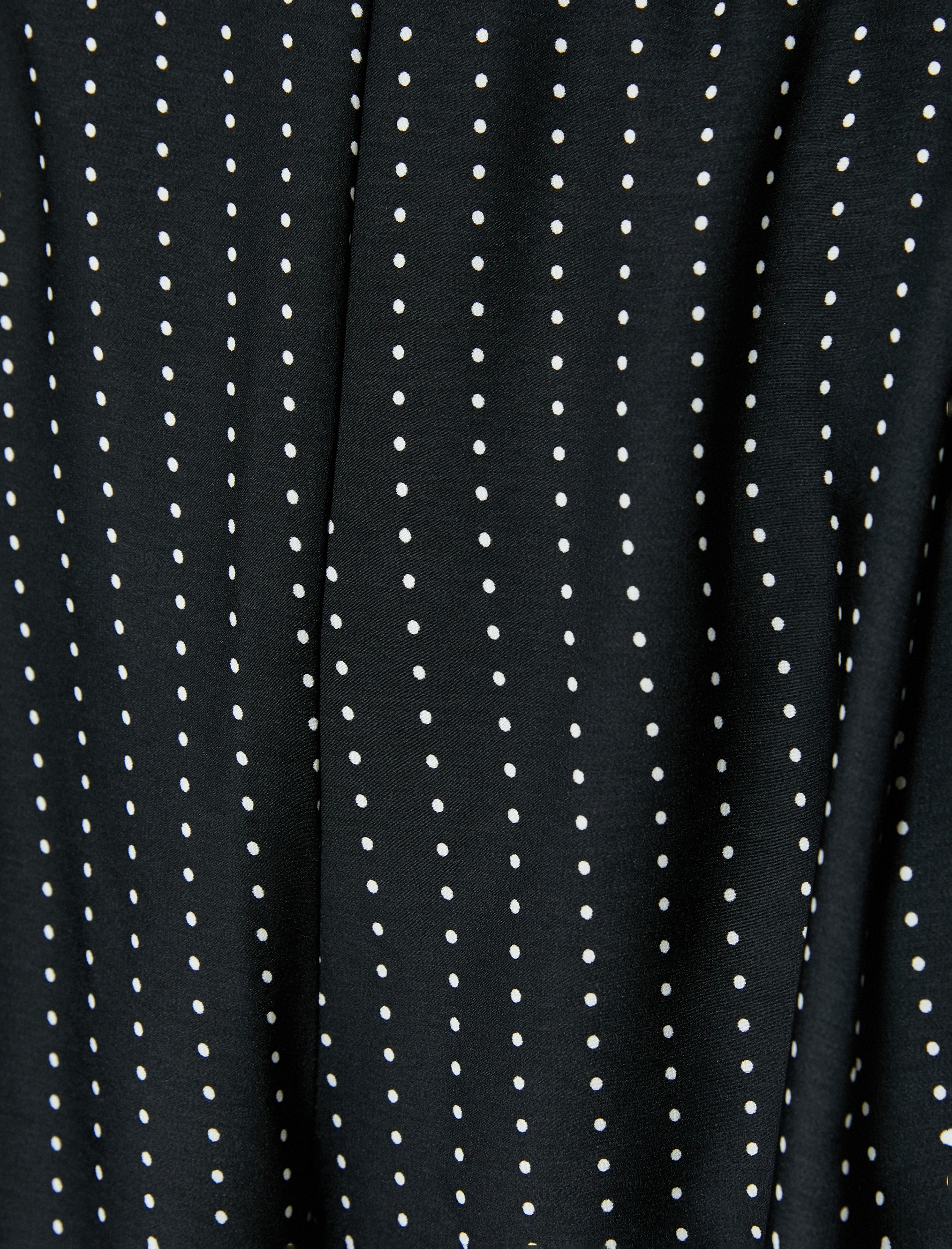   Puantiyeli Palazzo Pantolon Geniş Paça Cepli Yüksek Bel