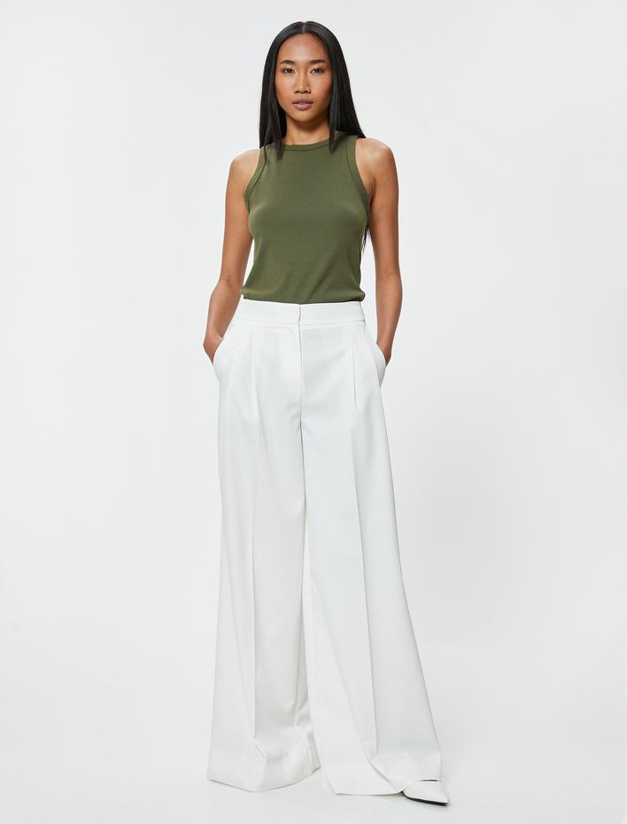  Palazzo Pantolon Pileli Normal Bel