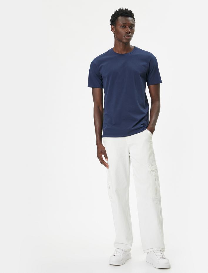  Kısa Kollu Tişört Uzun Kalça Boy Esnek Kumaş Slim Fit Pamuklu