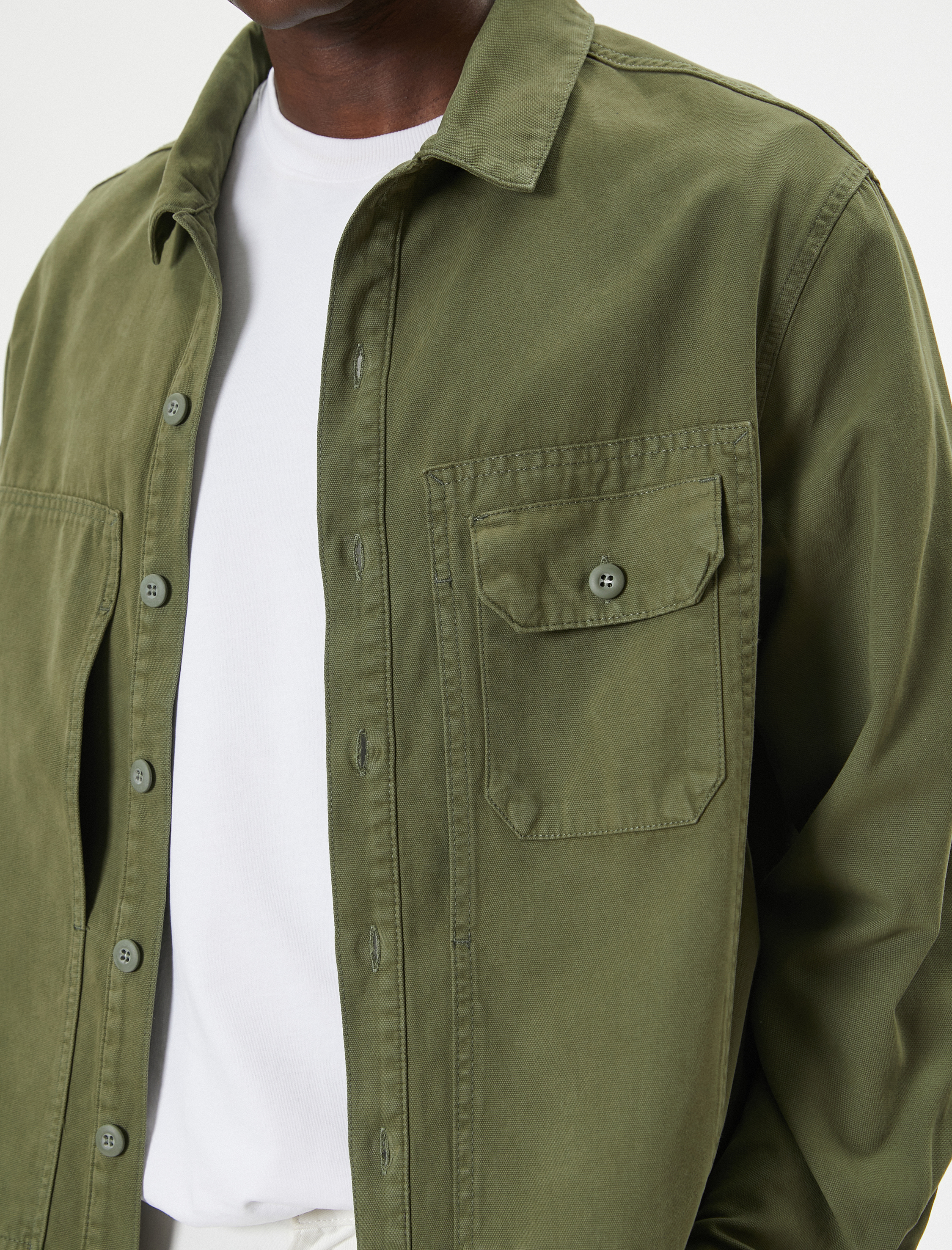   Oversize Gömlek Ceket Kapaklı Cep Detaylı