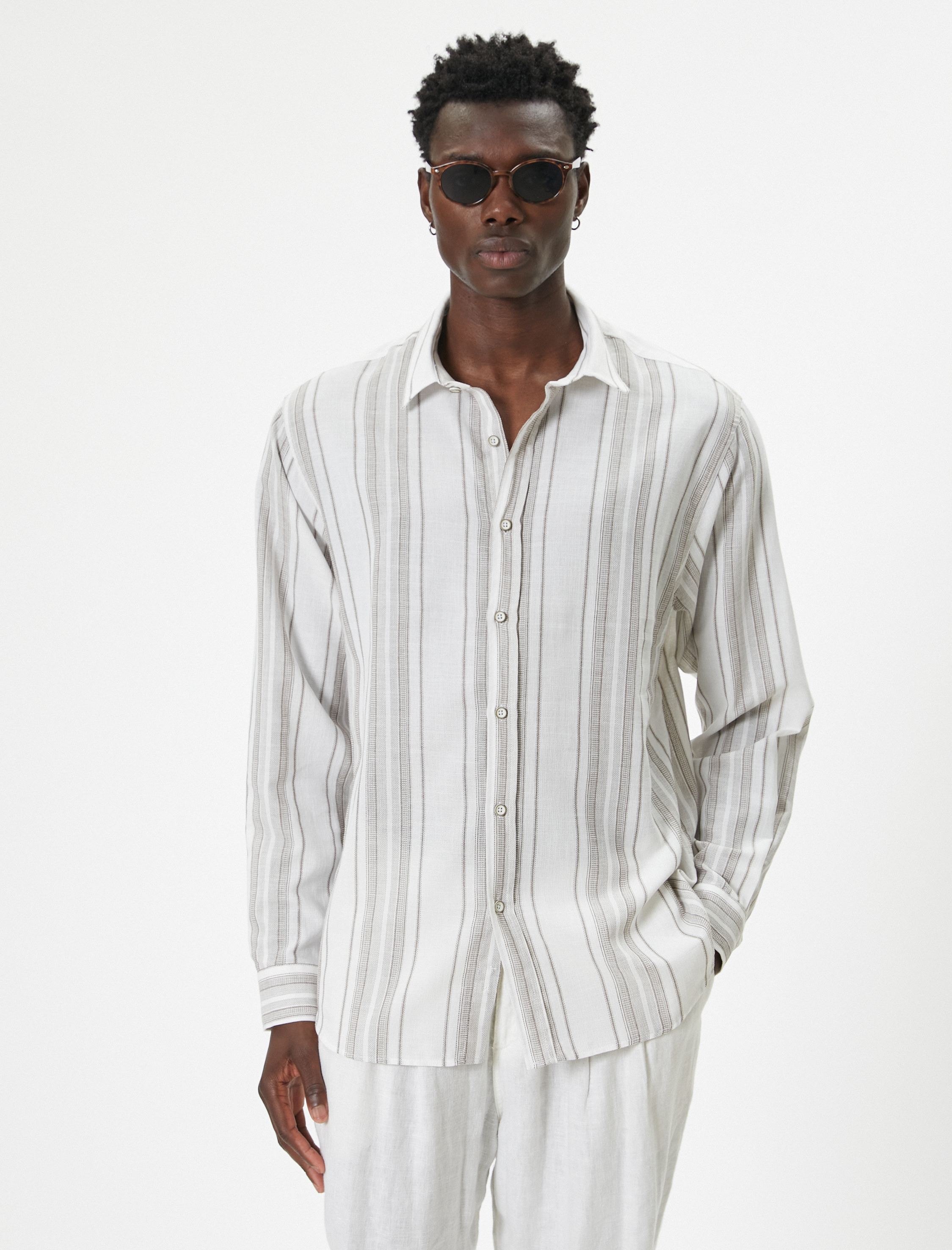   Klasik Gömlek Düğmeli Uzun Kollu Pamuklu Regular Fit