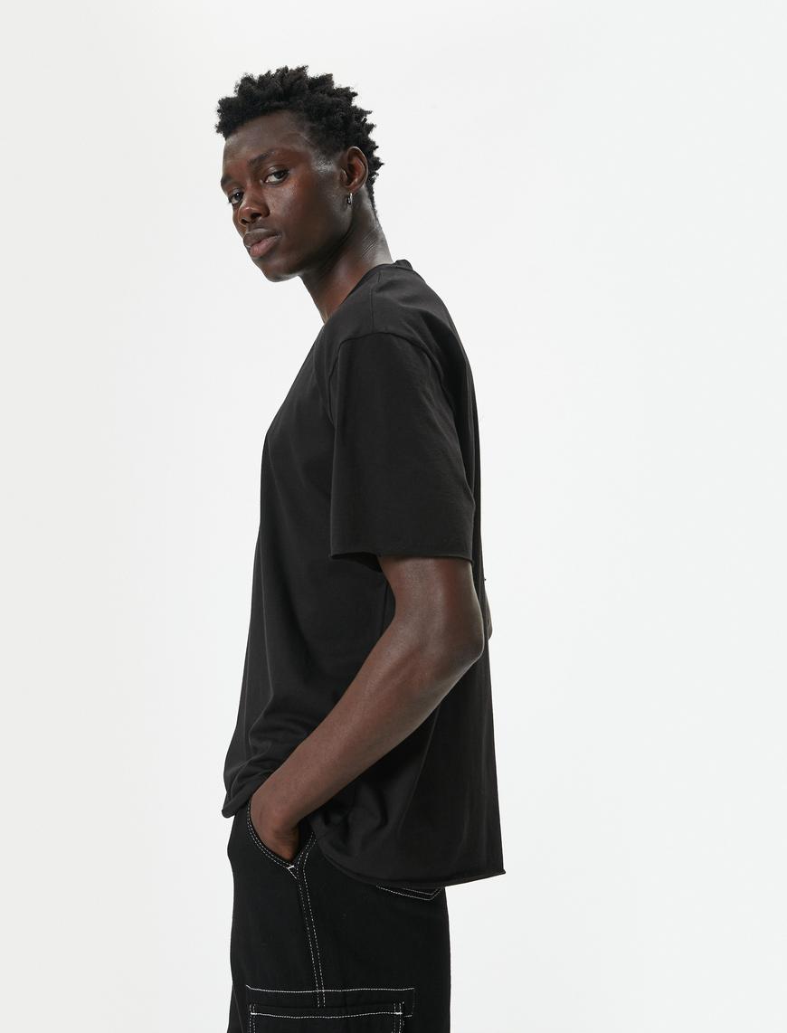 Koton Erkek Oversize T-Shirt Bisiklet Yaka Kısa Kolu Pamuklu