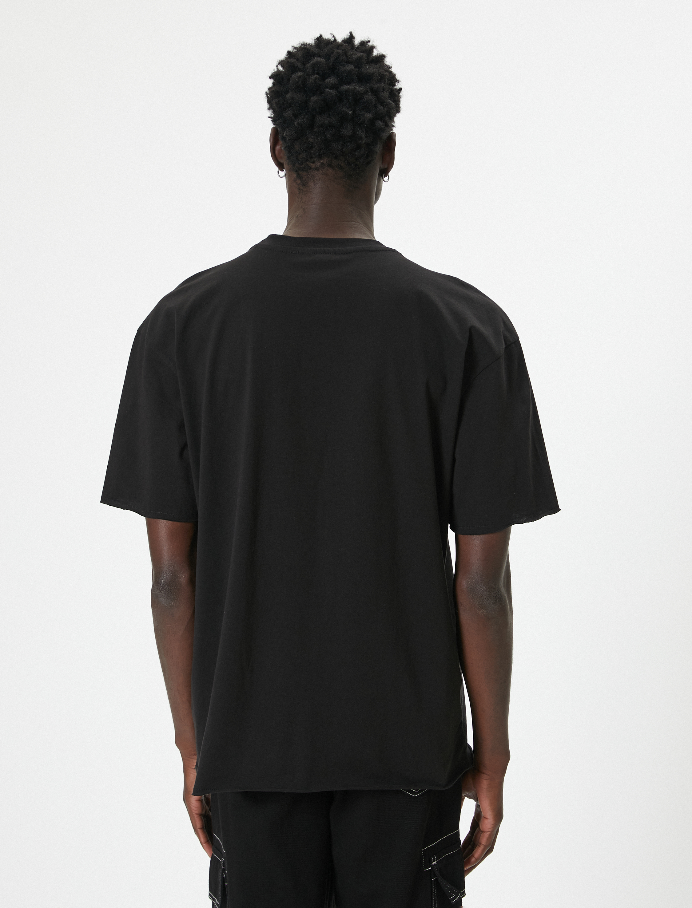   Oversize Tişört Bisiklet Yaka Kısa Kolu Pamuklu