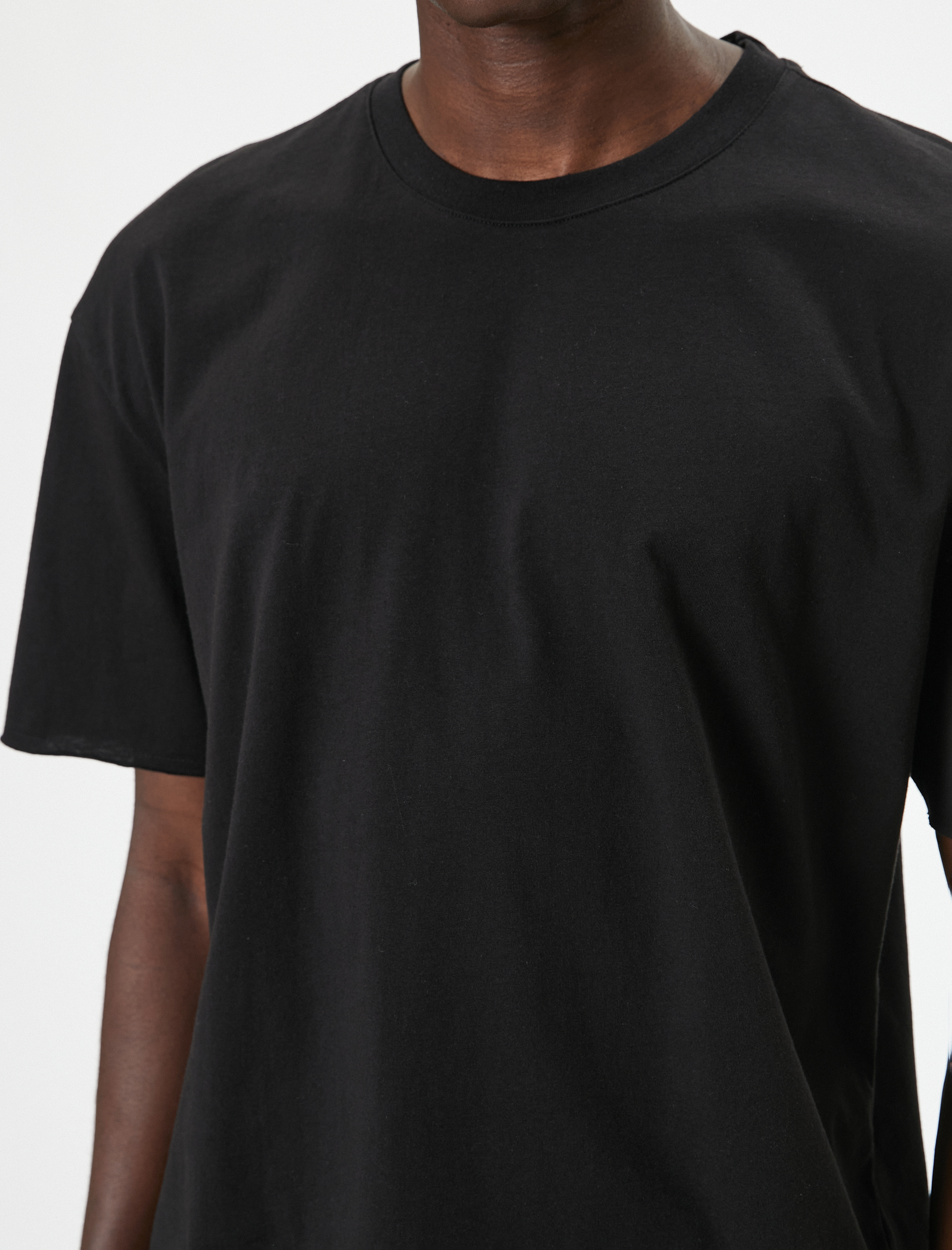   Oversize Tişört Bisiklet Yaka Kısa Kolu Pamuklu