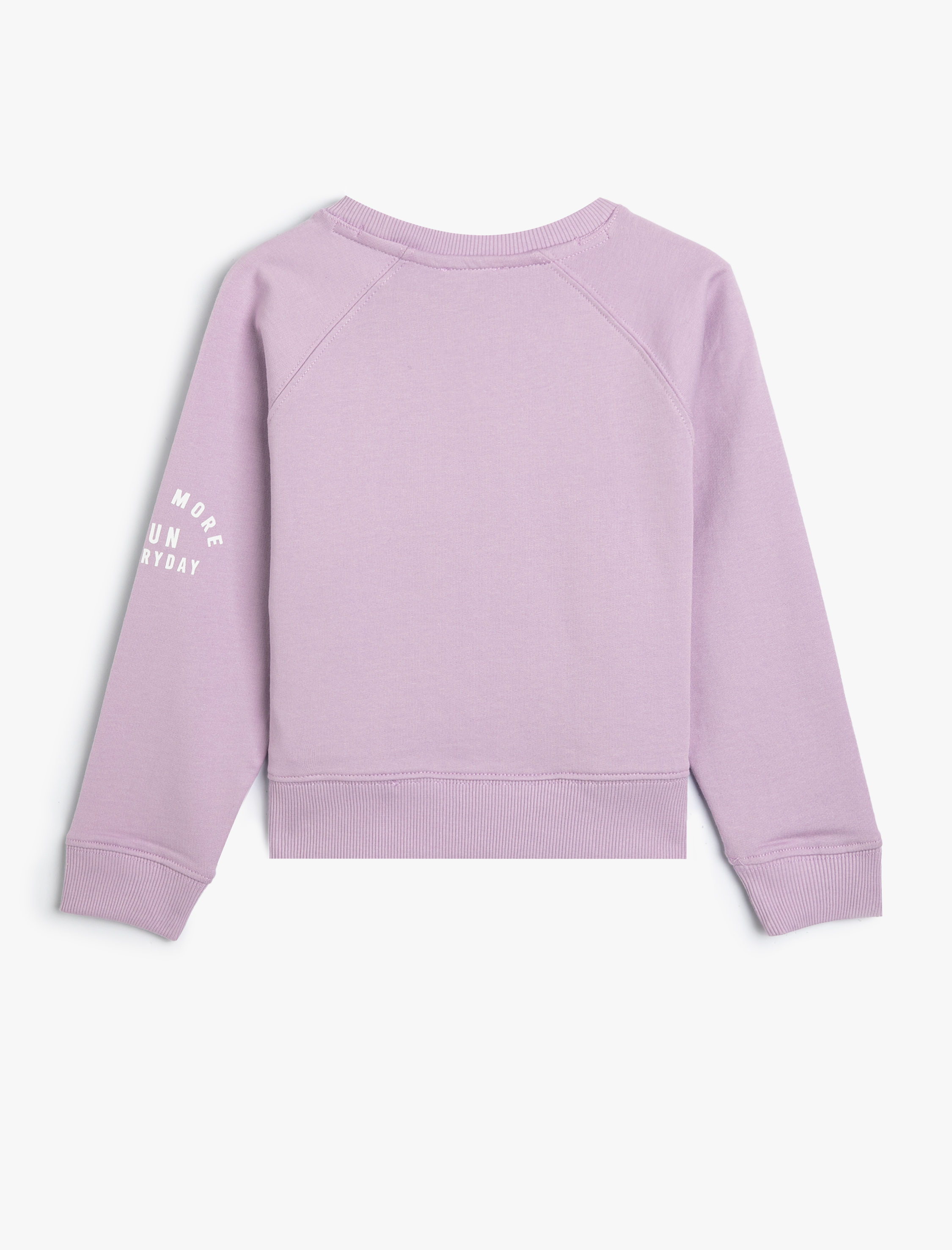  Kız Çocuk 2'li Şort Sweatshirt Slogan Baskı Detaylı Pamuklu