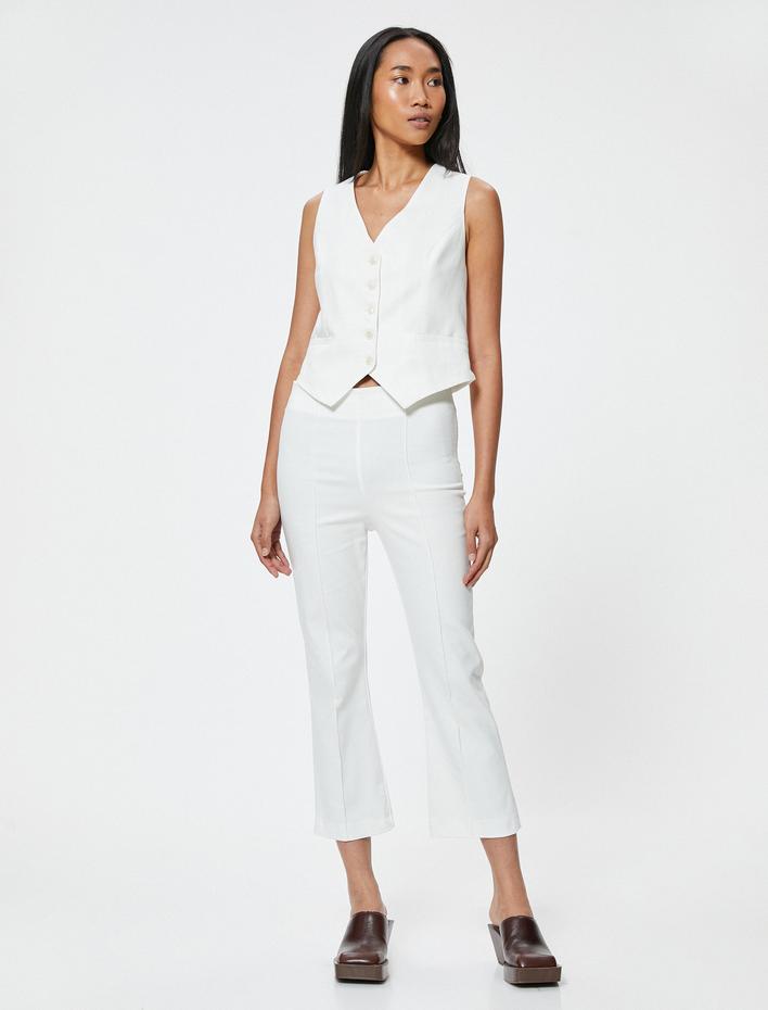  Cigarette Pantolon Nervürlü Standart Bel