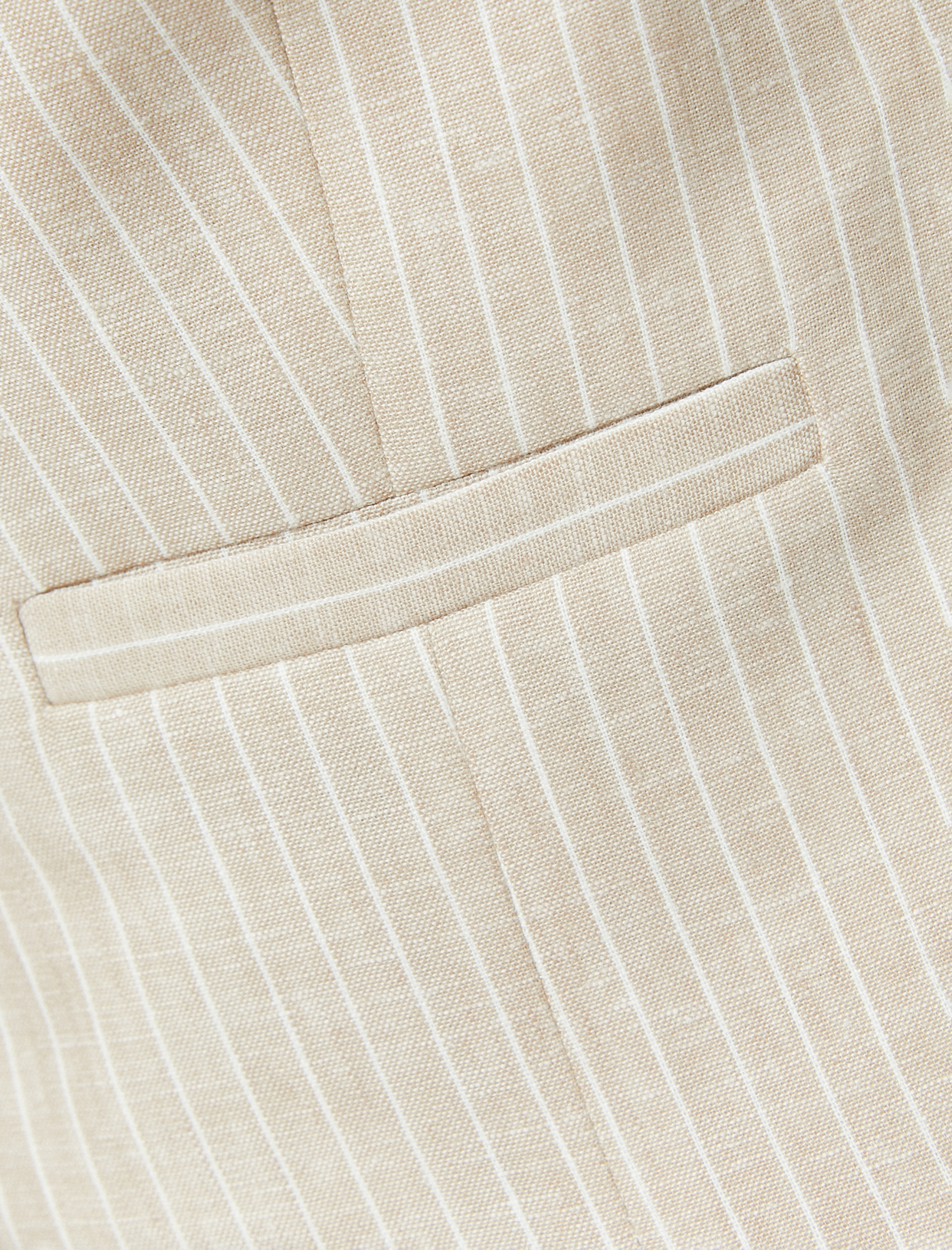   Keten Yelek Crop Slim Fit V Yaka Astarlı