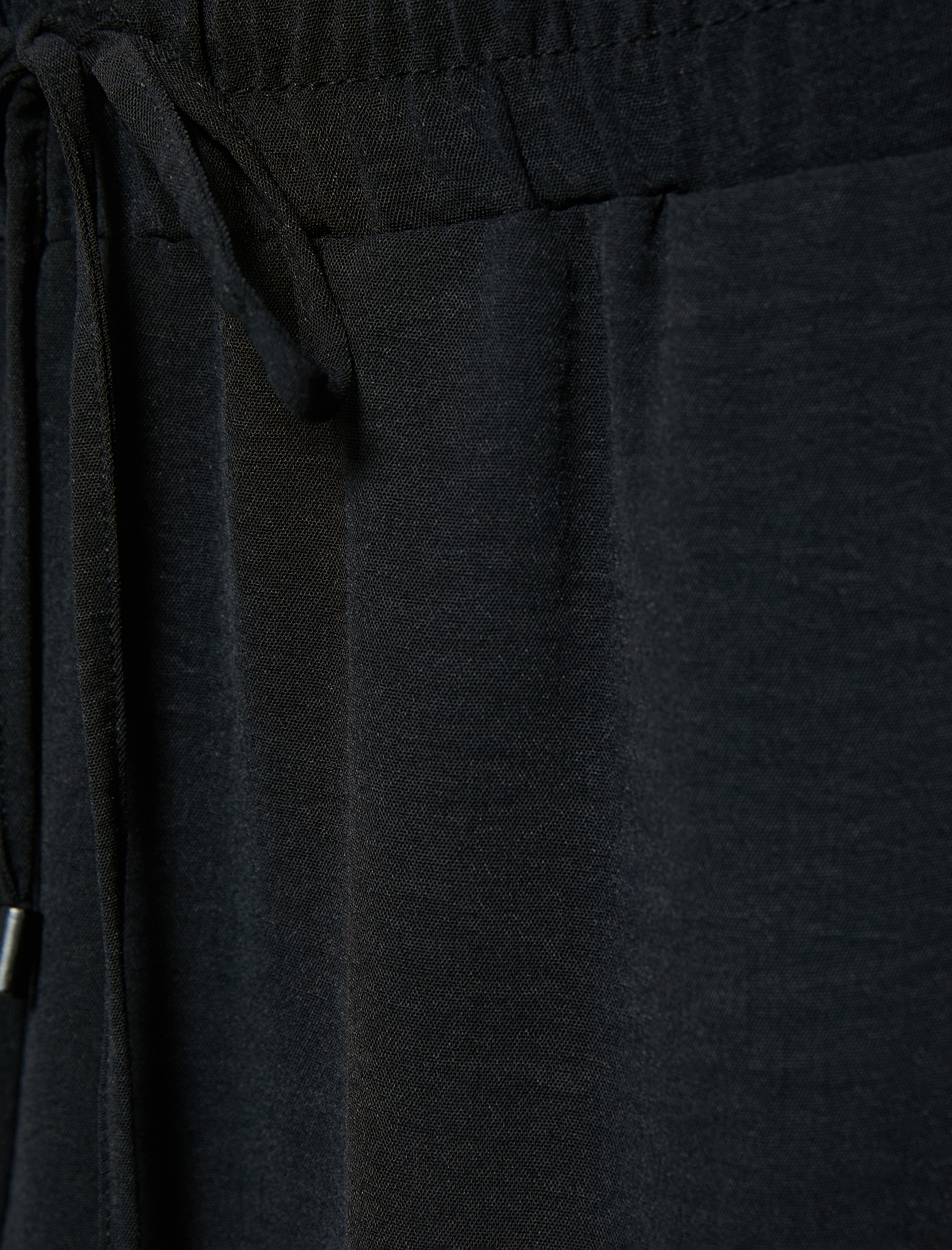   Dökümlü Palazzo Pantolon Beli Lastikli Bağlamalı Cepli