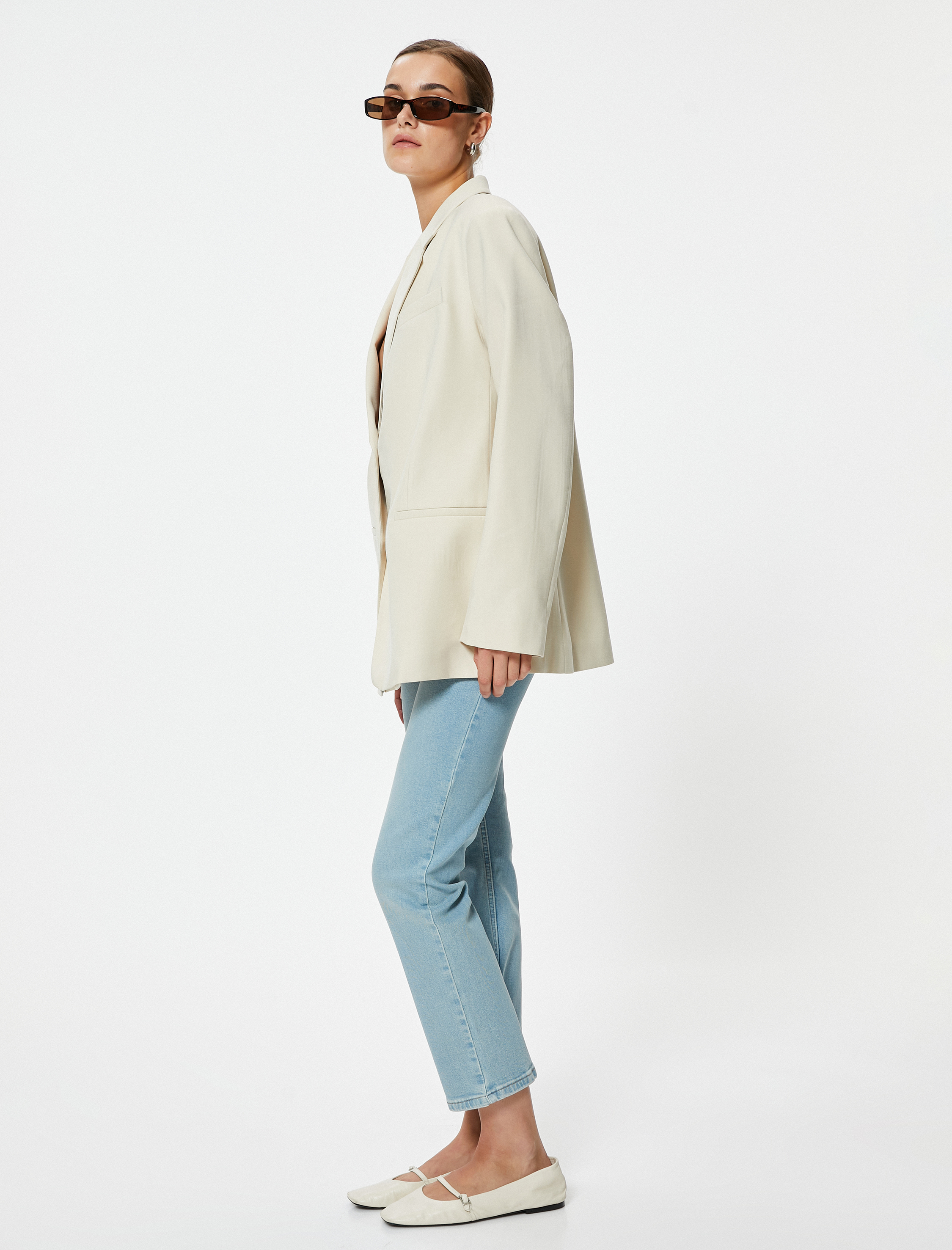   İspanyol Paça Bootcut Jean Pantolon Crop Slim Fit Standart Bel - Kick Flare Jean