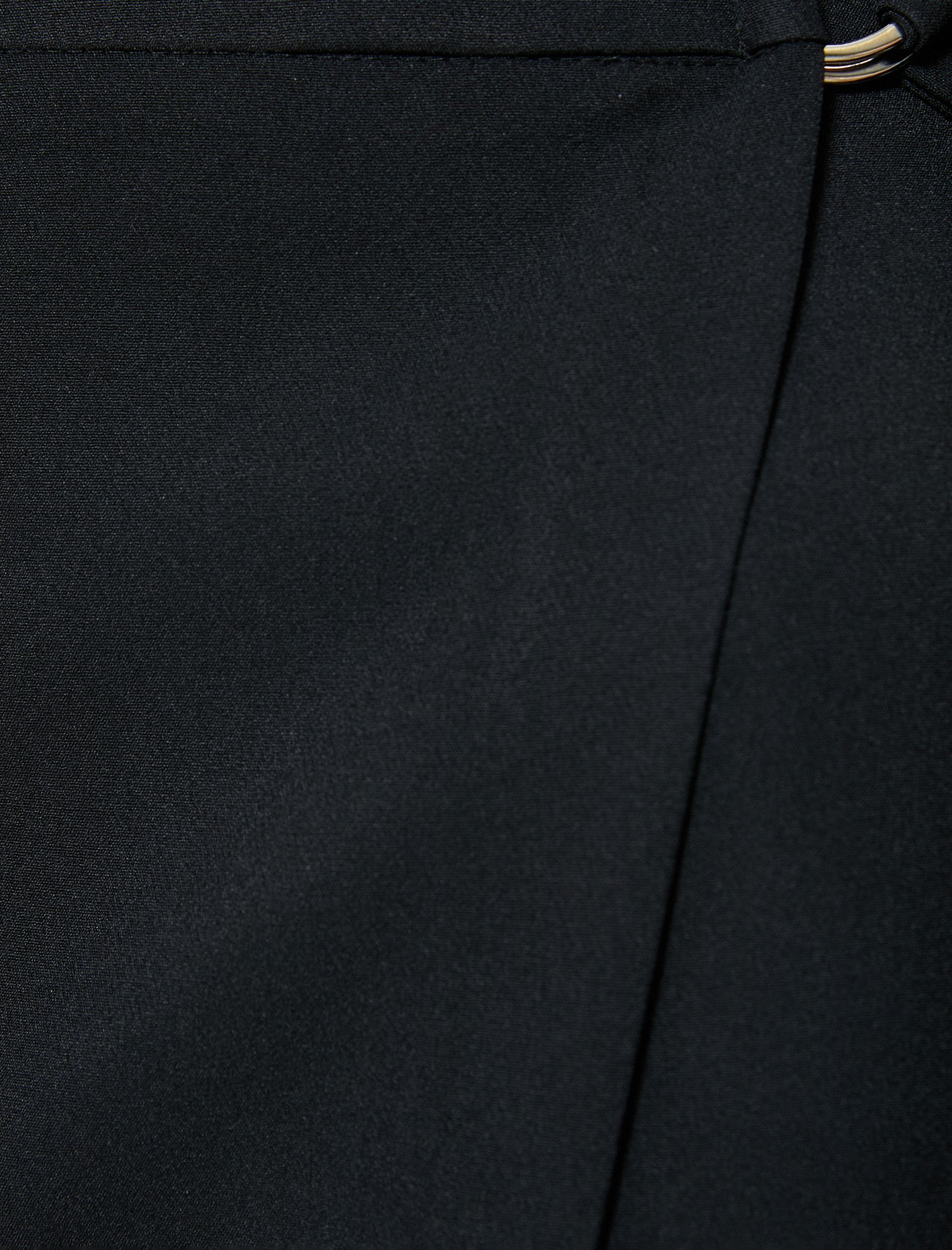   Kuşak Detaylı Metal Aksesuarlı Midi Kruvaze Etek