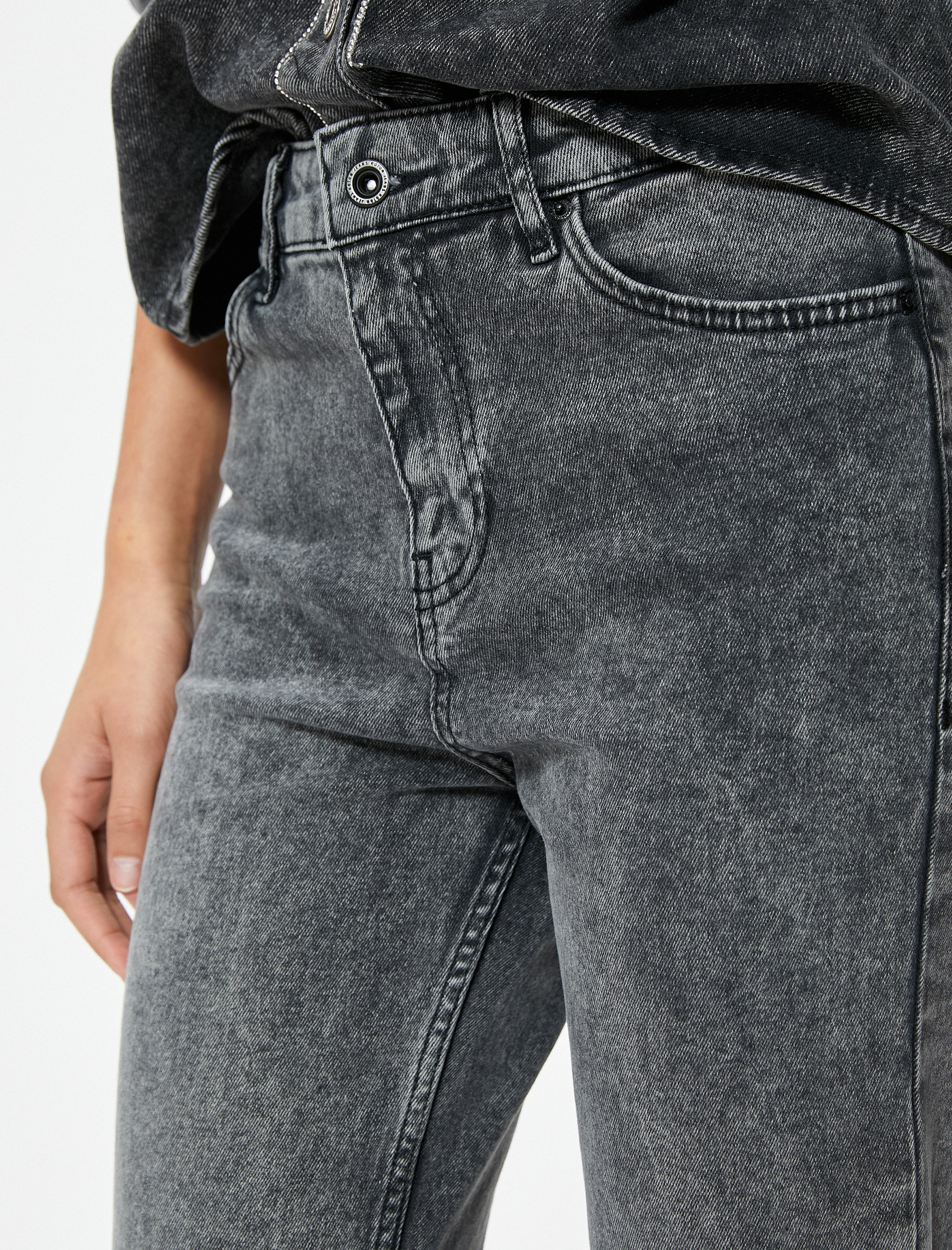   İspanyol Paça Bootcut Jean Pantolon Crop Slim Fit Standart Bel - Kick Flare Jean